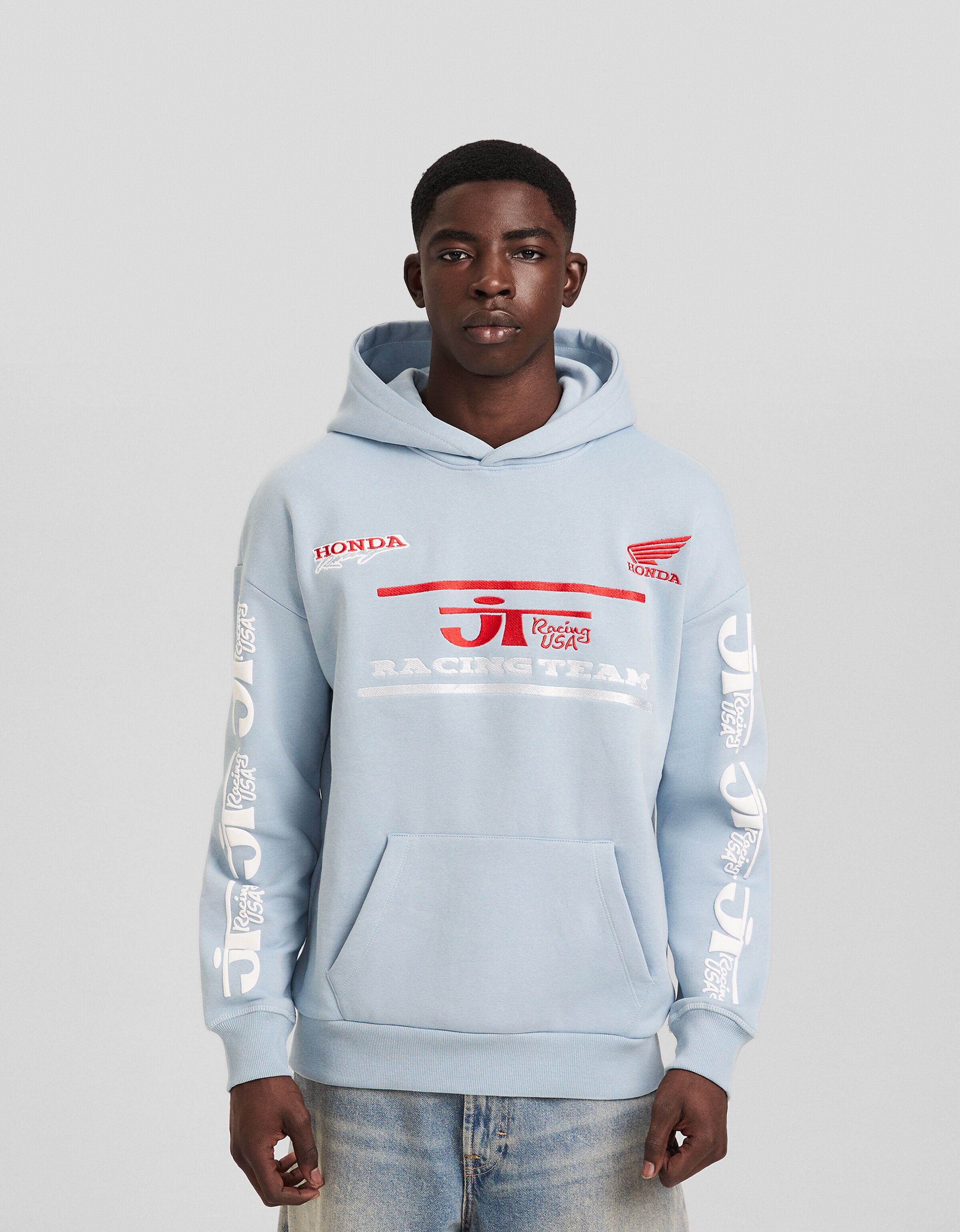 Sudadera Honda capucha oversize print
