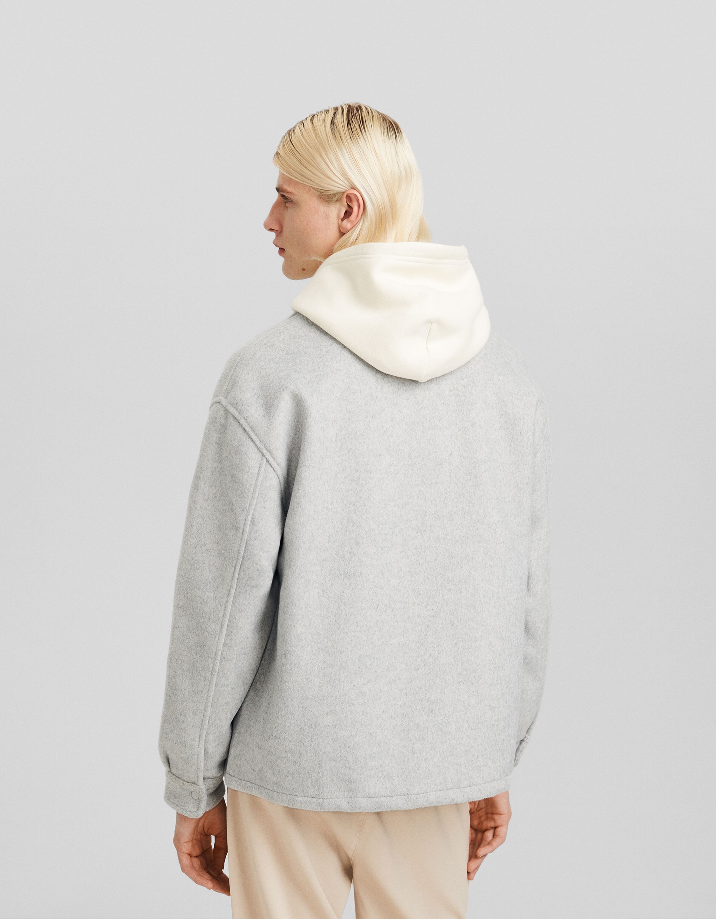 Sobrecamisa manga larga efecto franela cremallera