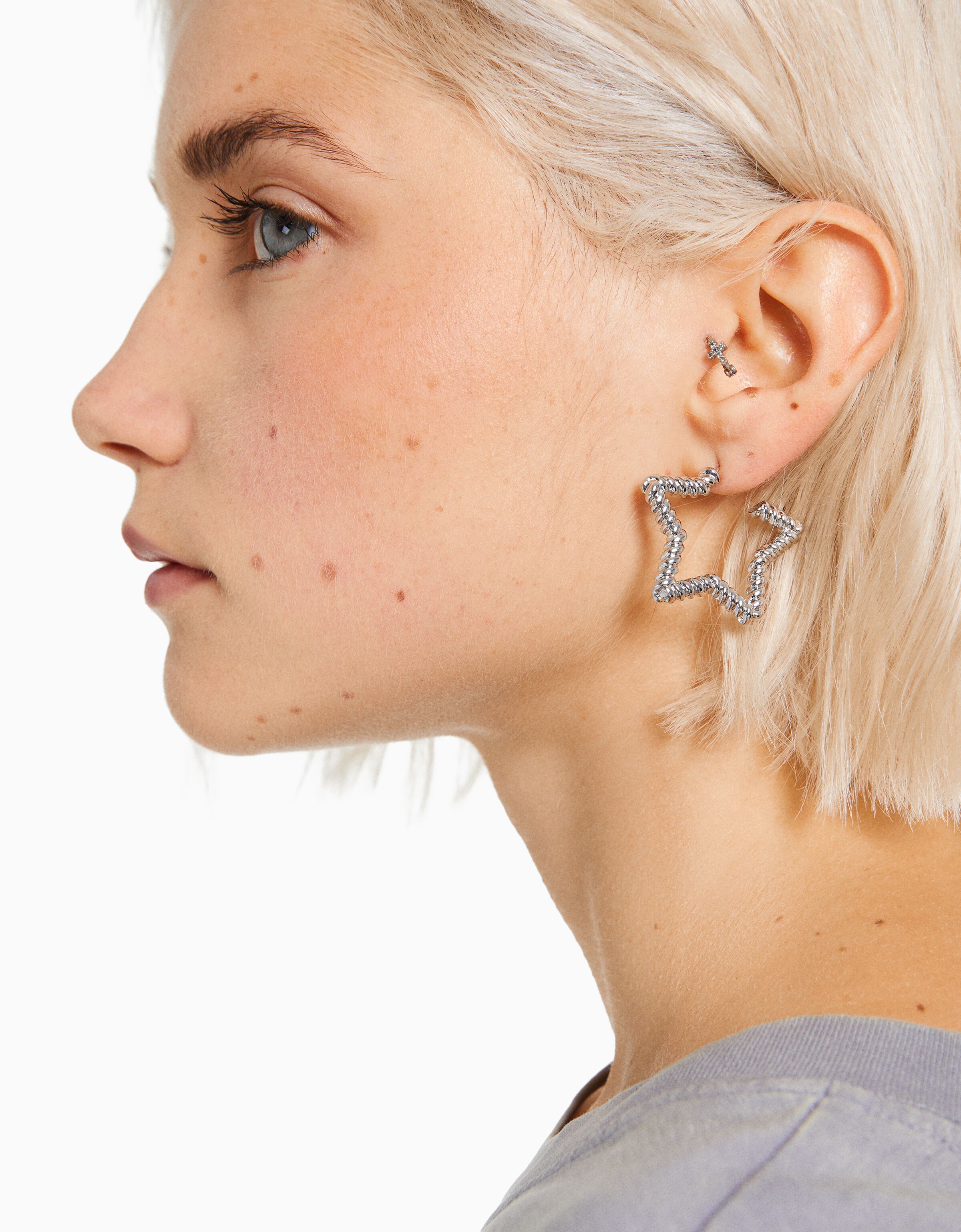 Set 6 pendientes aros textura