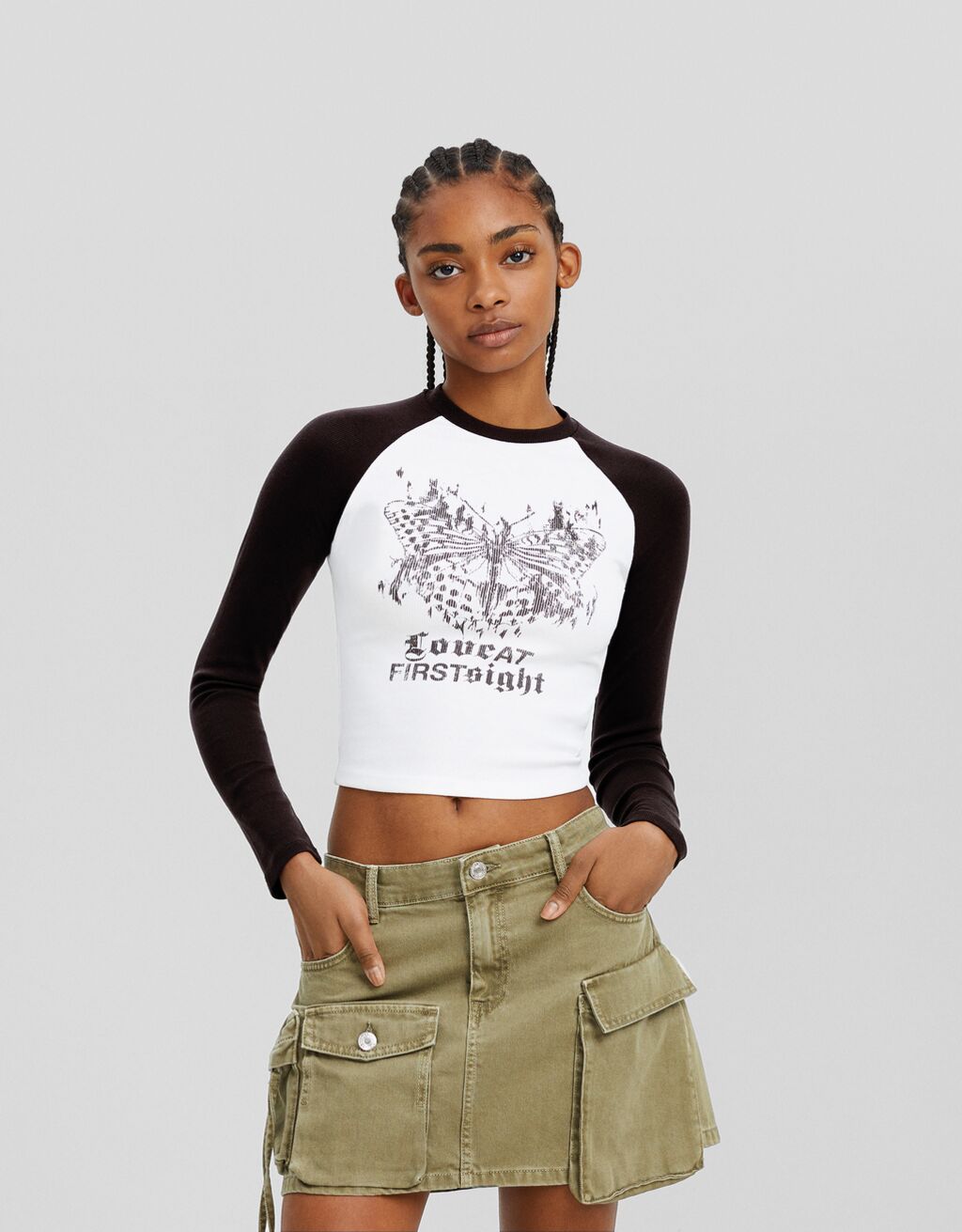 Camiseta manga larga ranglan print