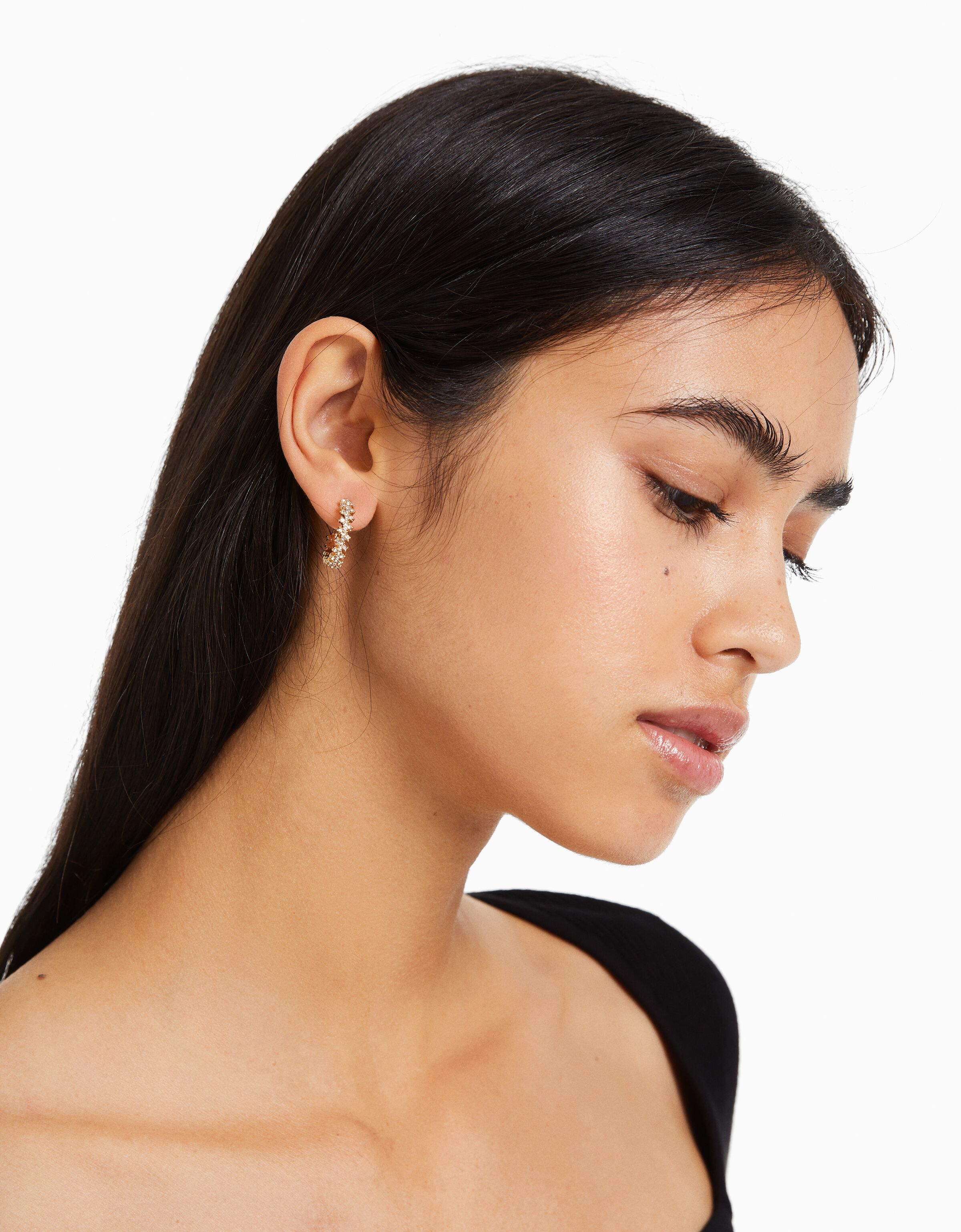 Set 8 pendientes aros pedrería