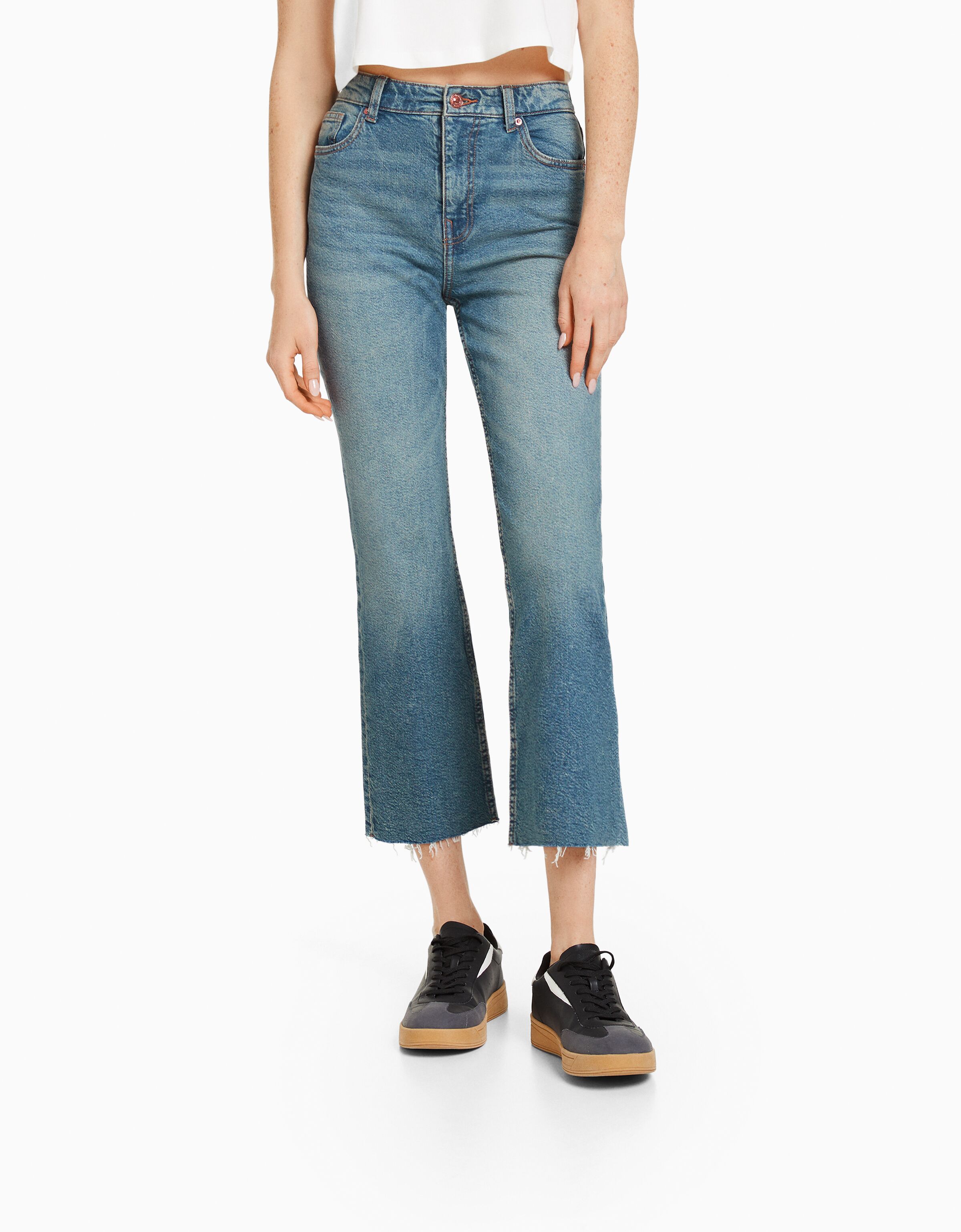 Jeans cropped flare