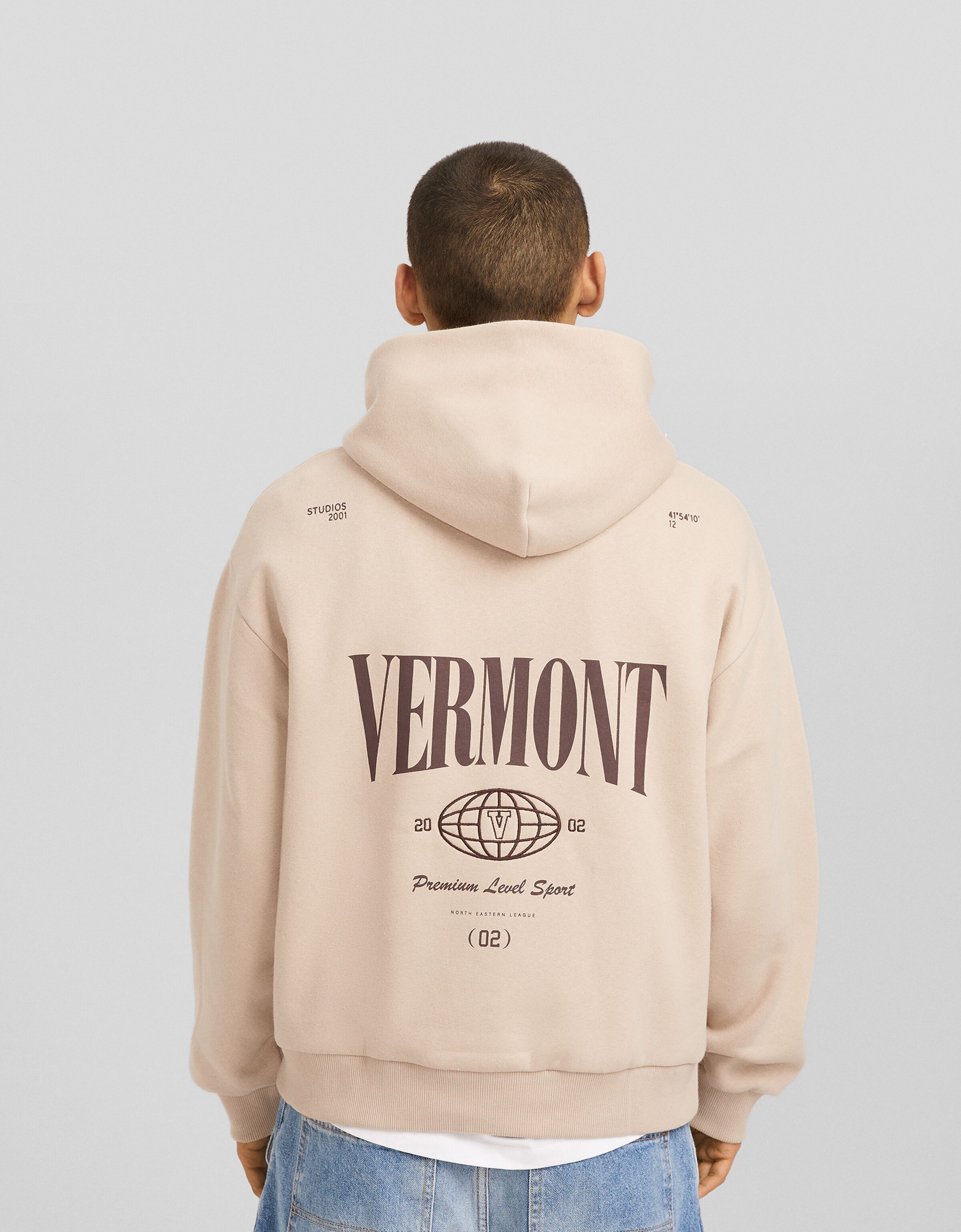 Sudadera capucha boxy fit print