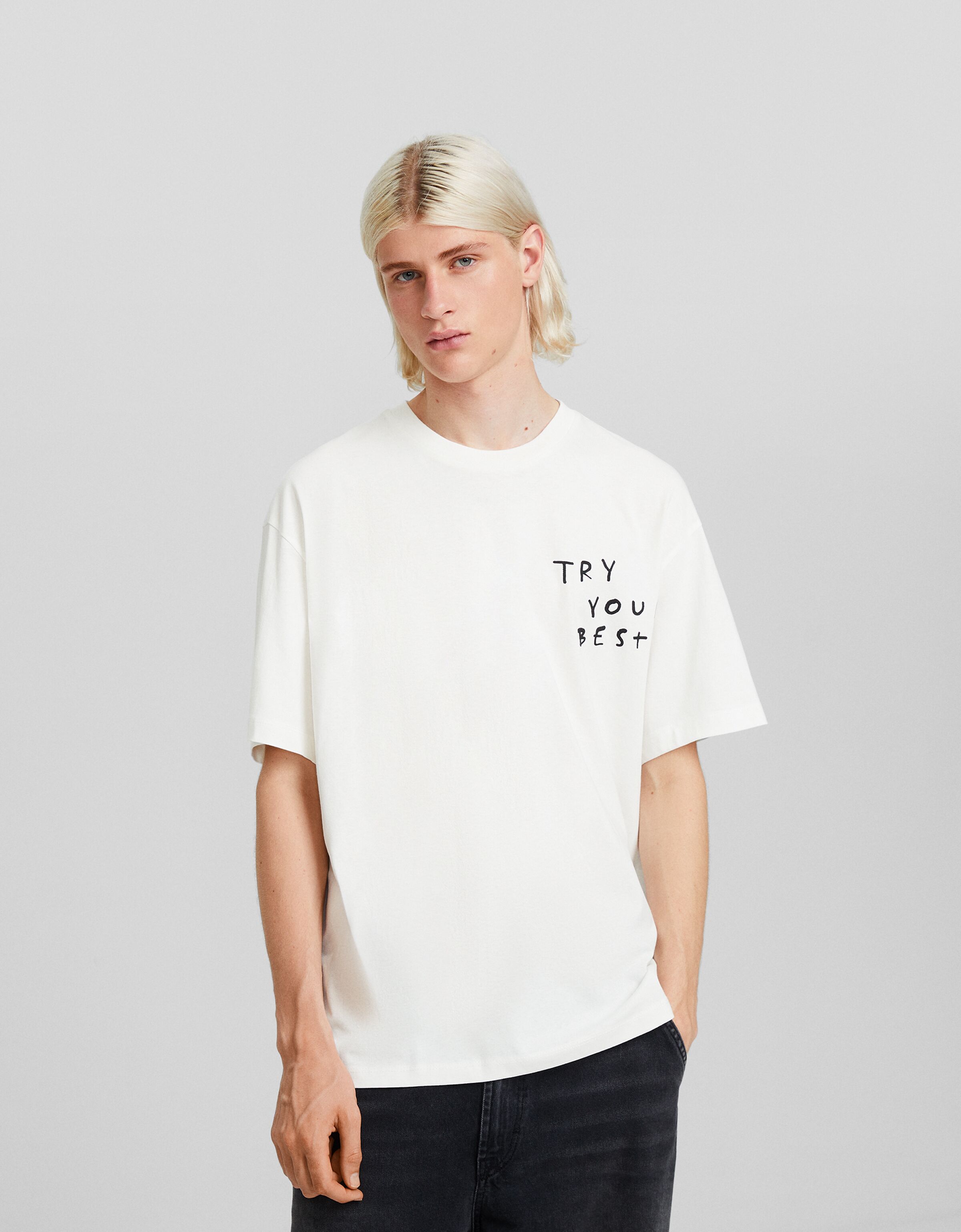 Camiseta manga corta boxy fit print