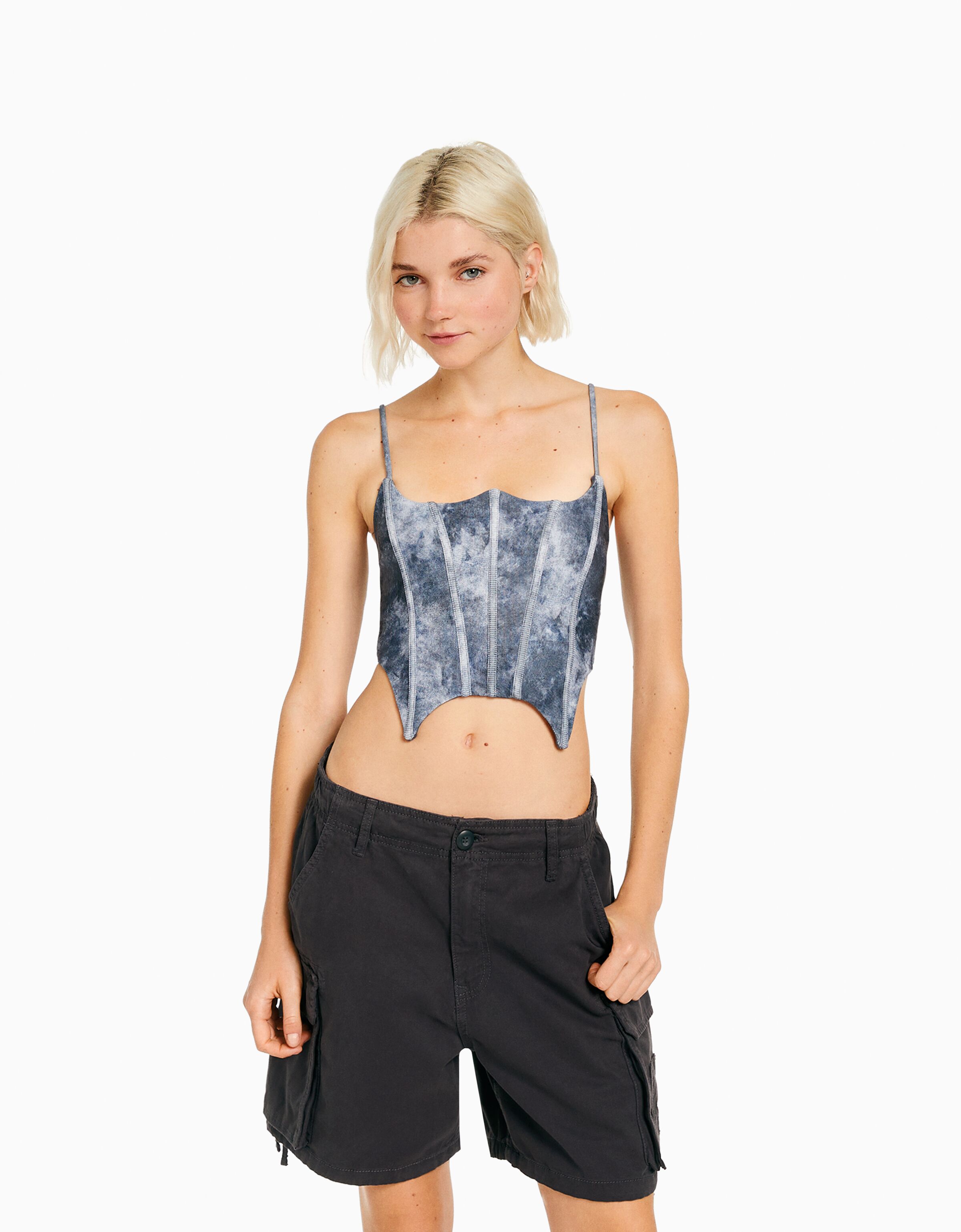 Bermuda cargo algodón tiras