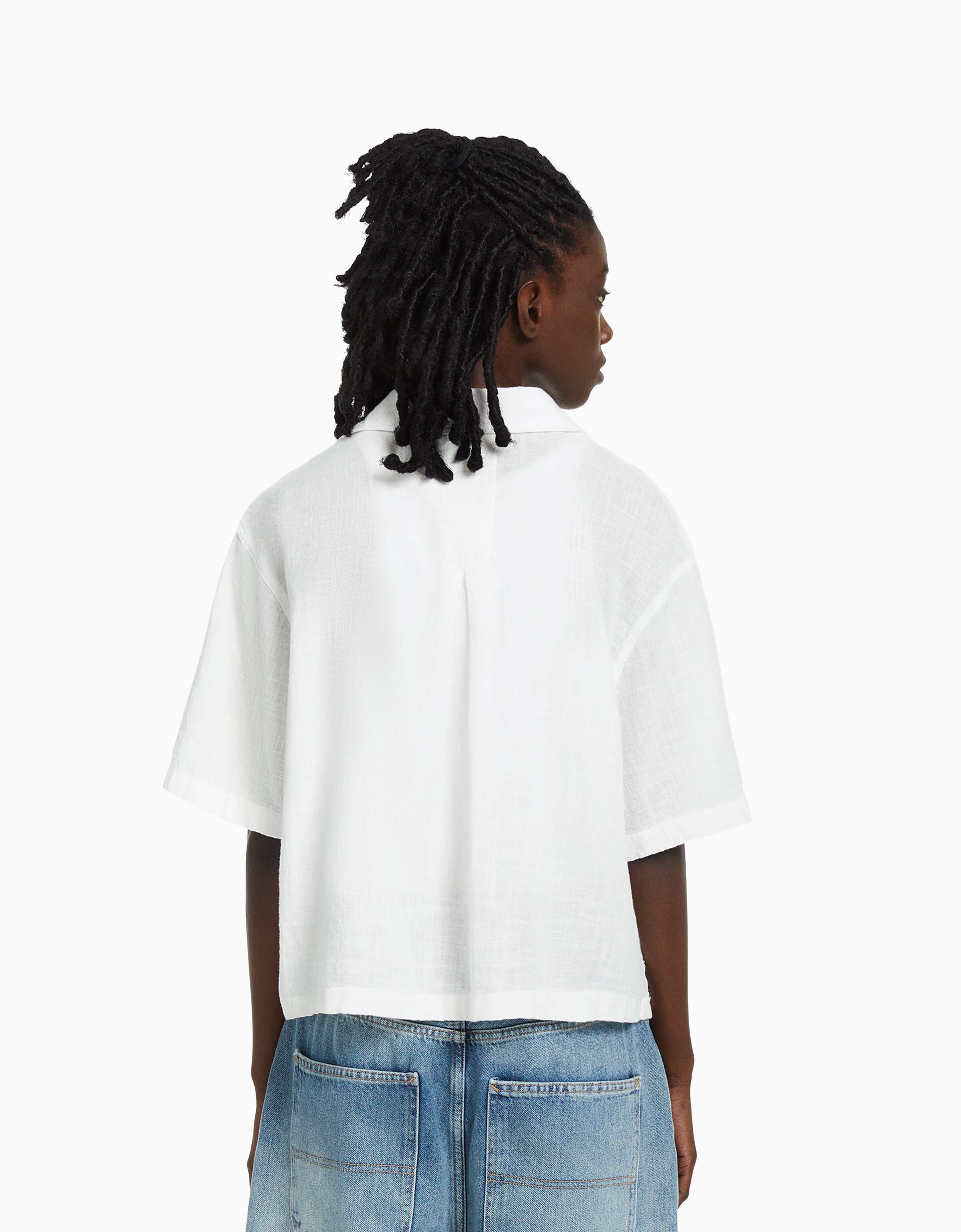 Camisa manga corta estructura rústica