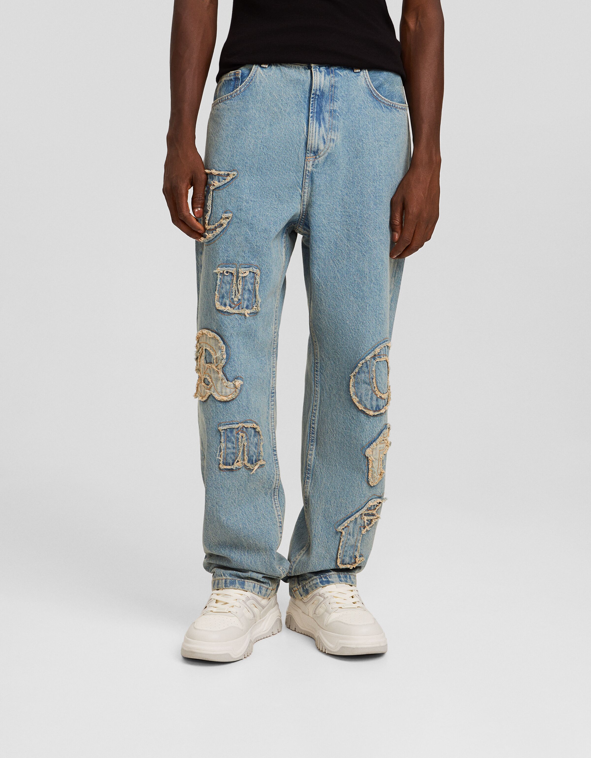 Jeans baggy parches