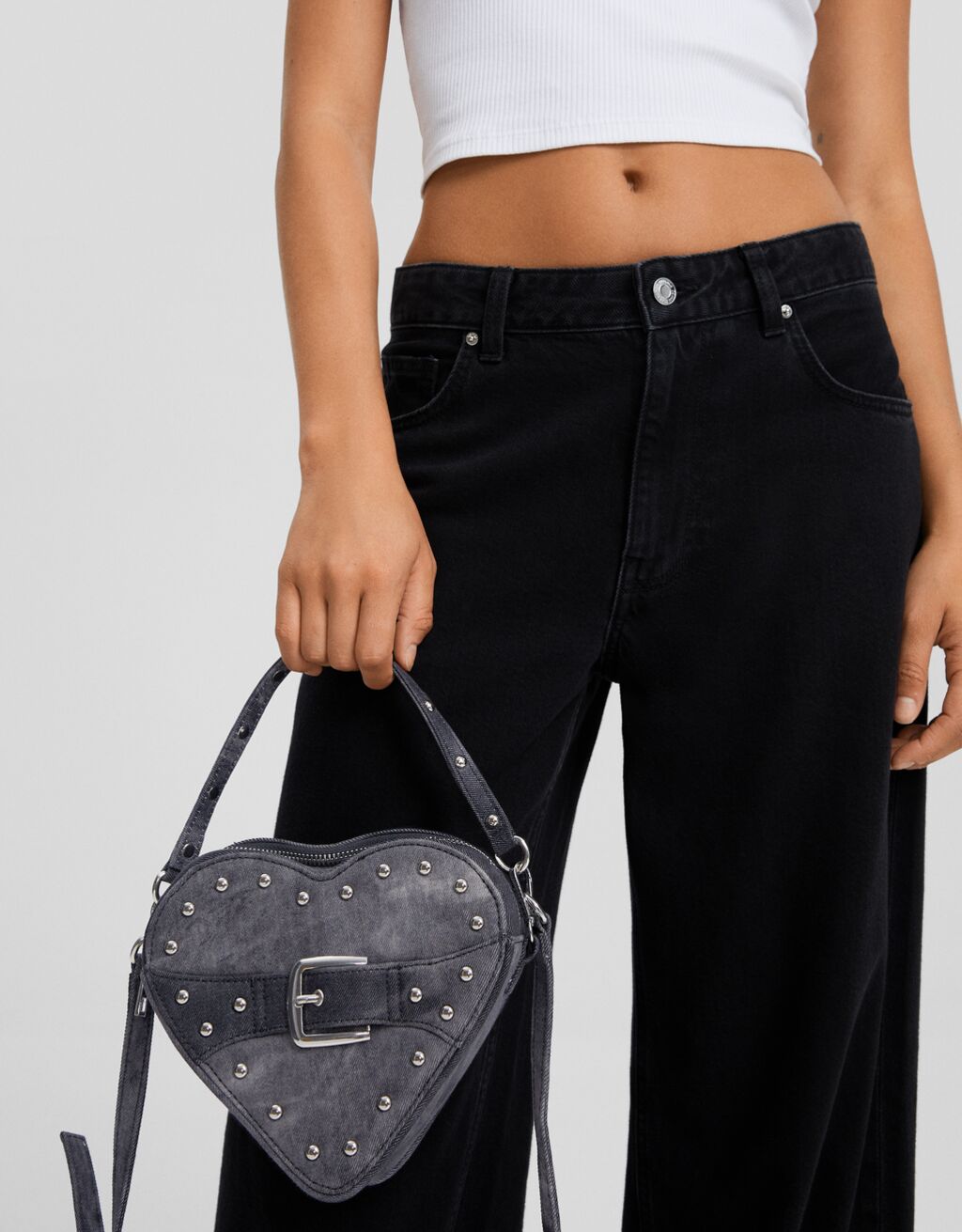 Bolso bandolera denim  corazón
