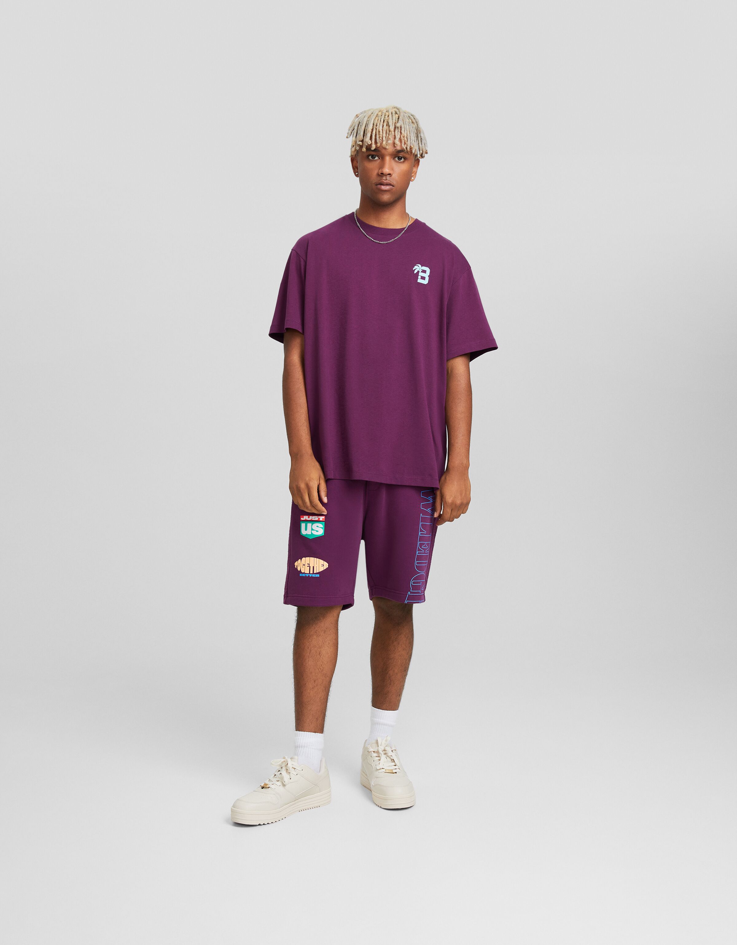 Bermuda felpa parche