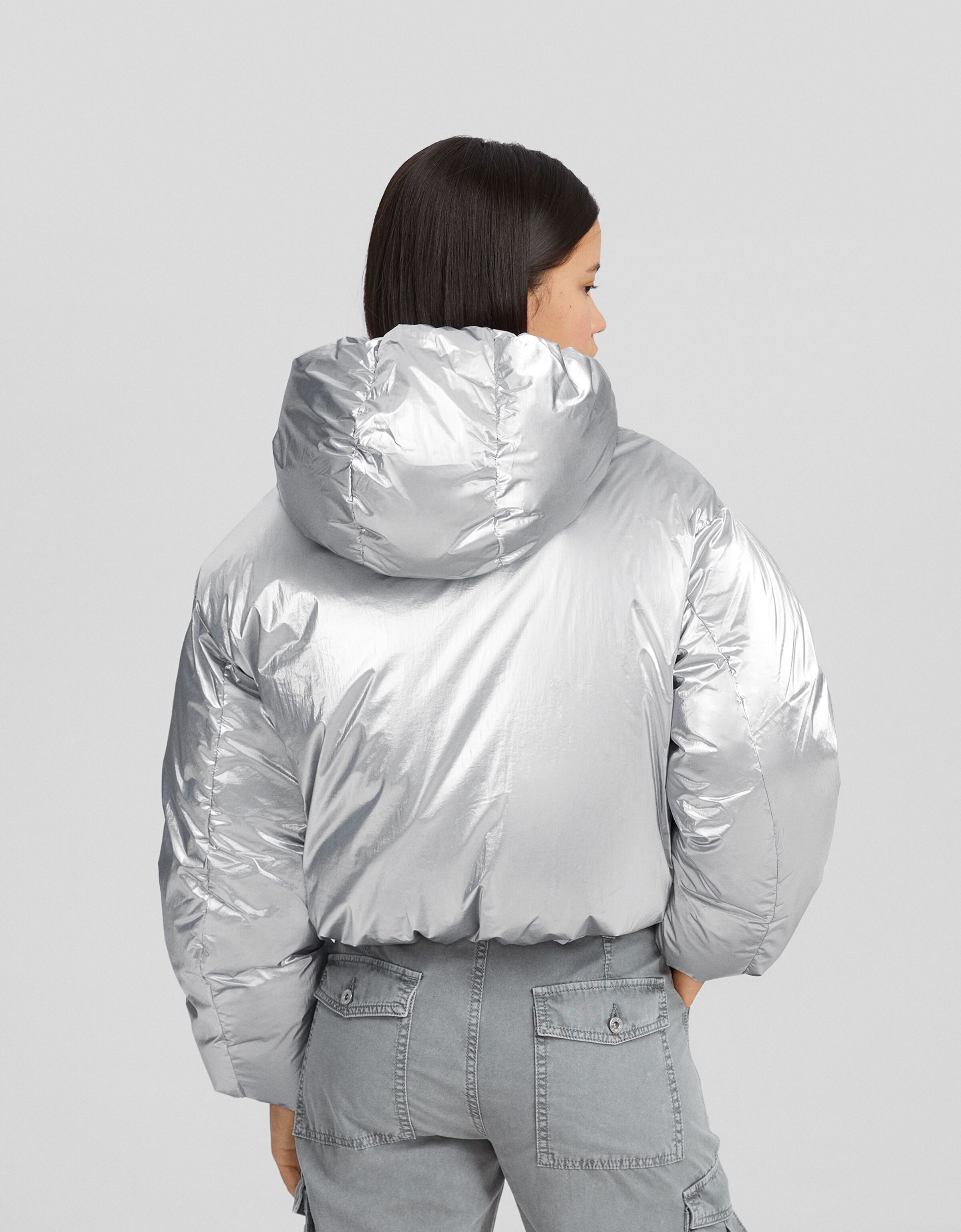 Cazadora acolchada metalizada