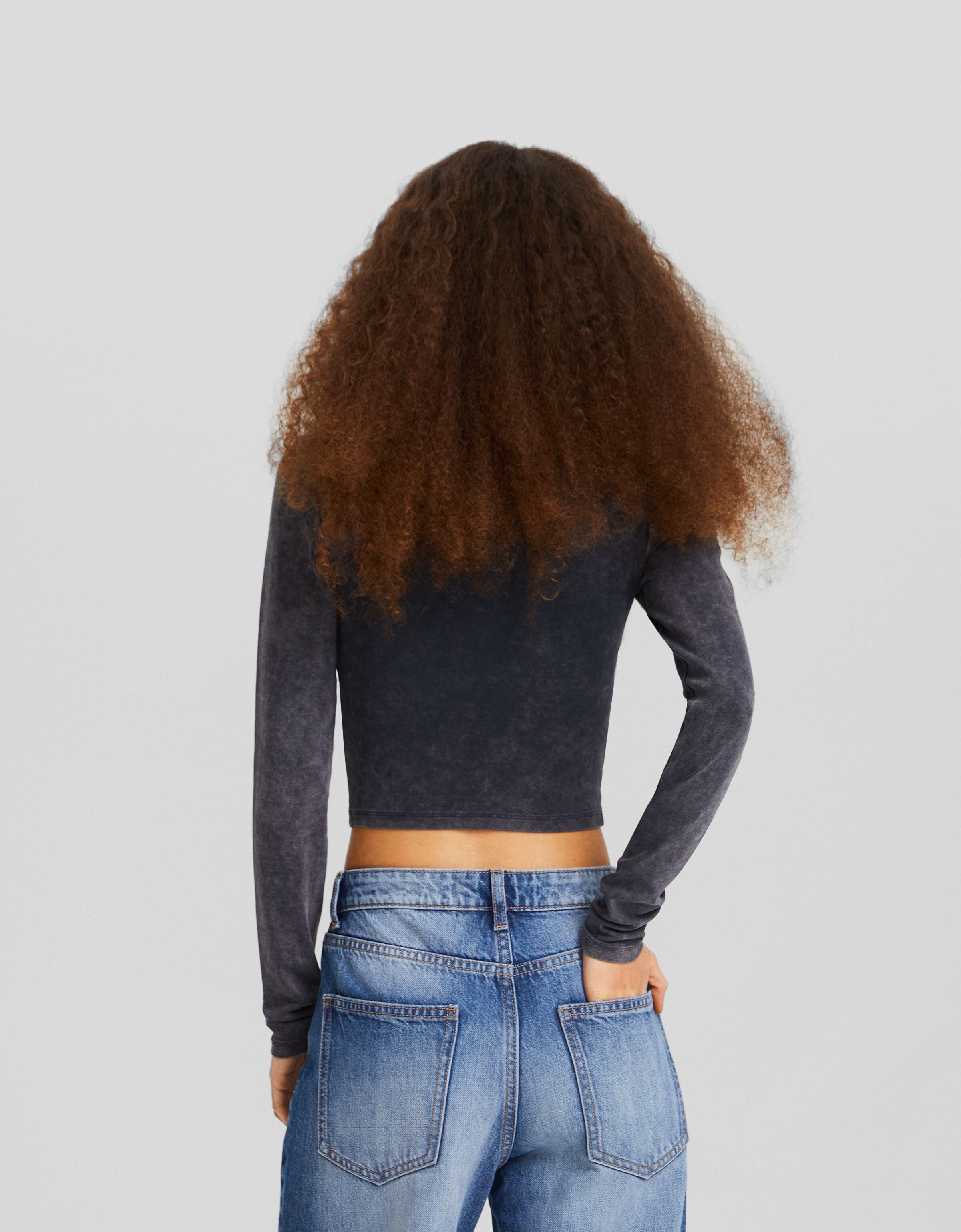 Camiseta manga larga ajustada print