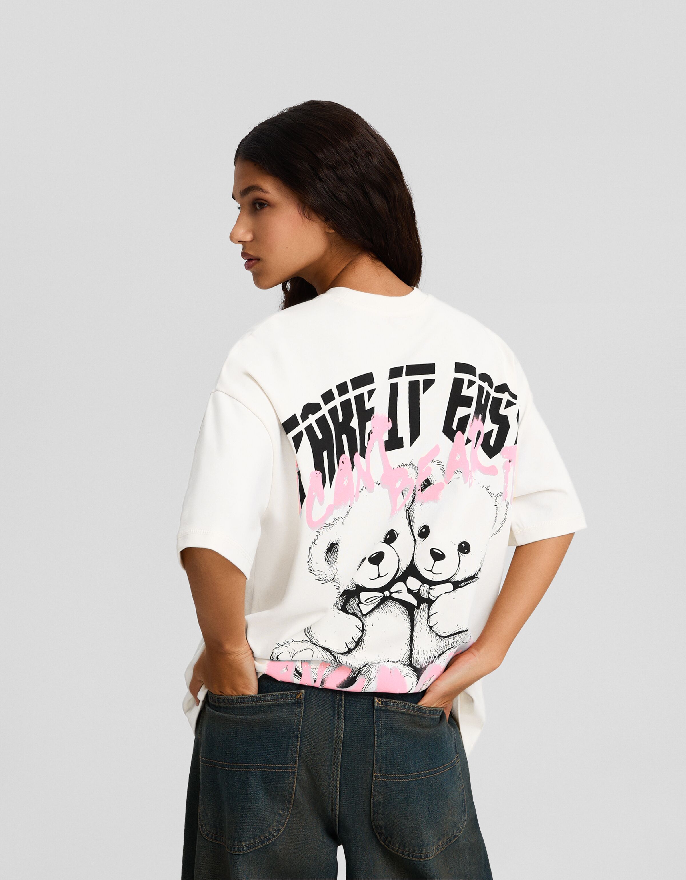 Camiseta manga corta oversize print