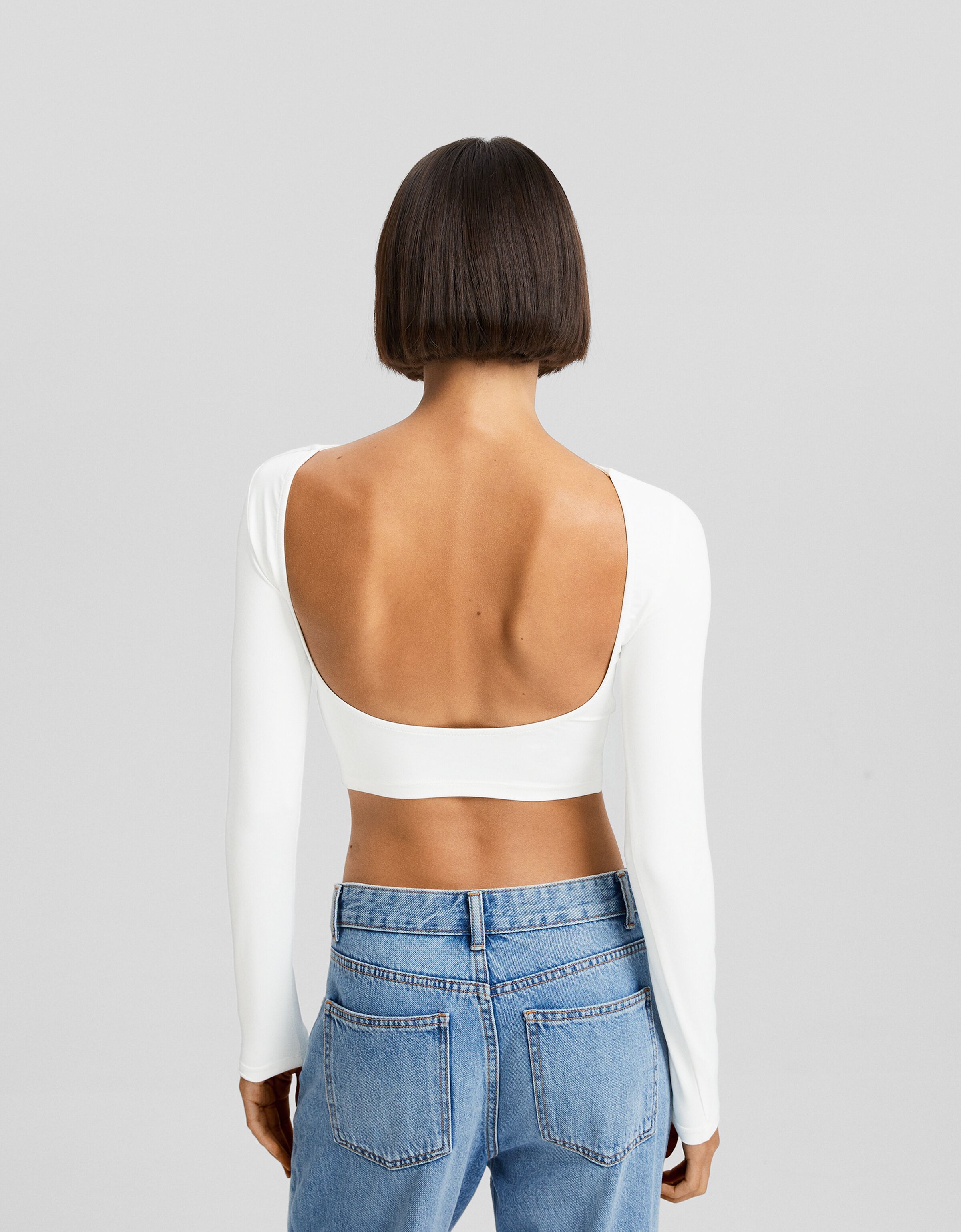 Camiseta manga larga espalda descubierta