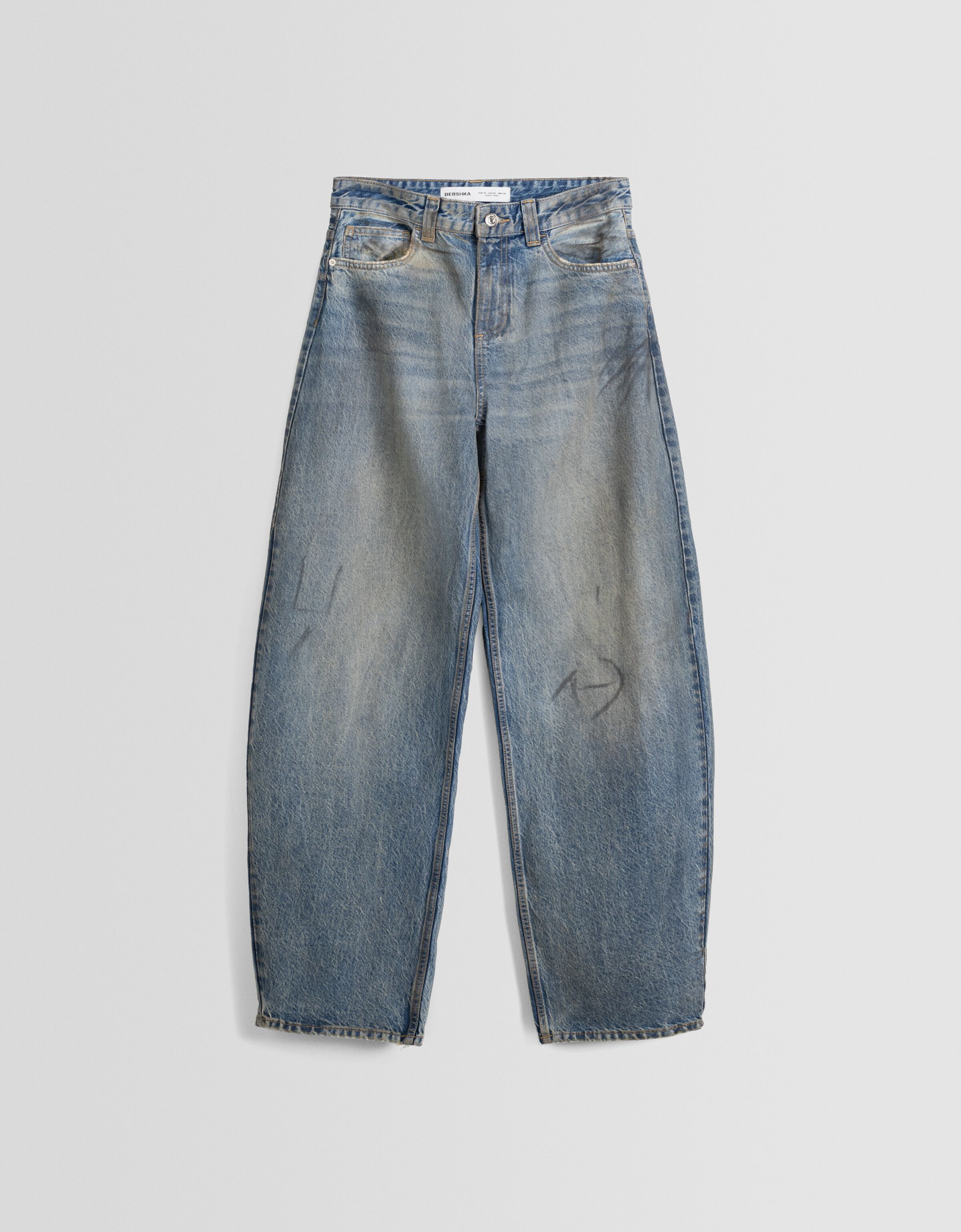 Jeans 90's wide leg efecto lavado rotos