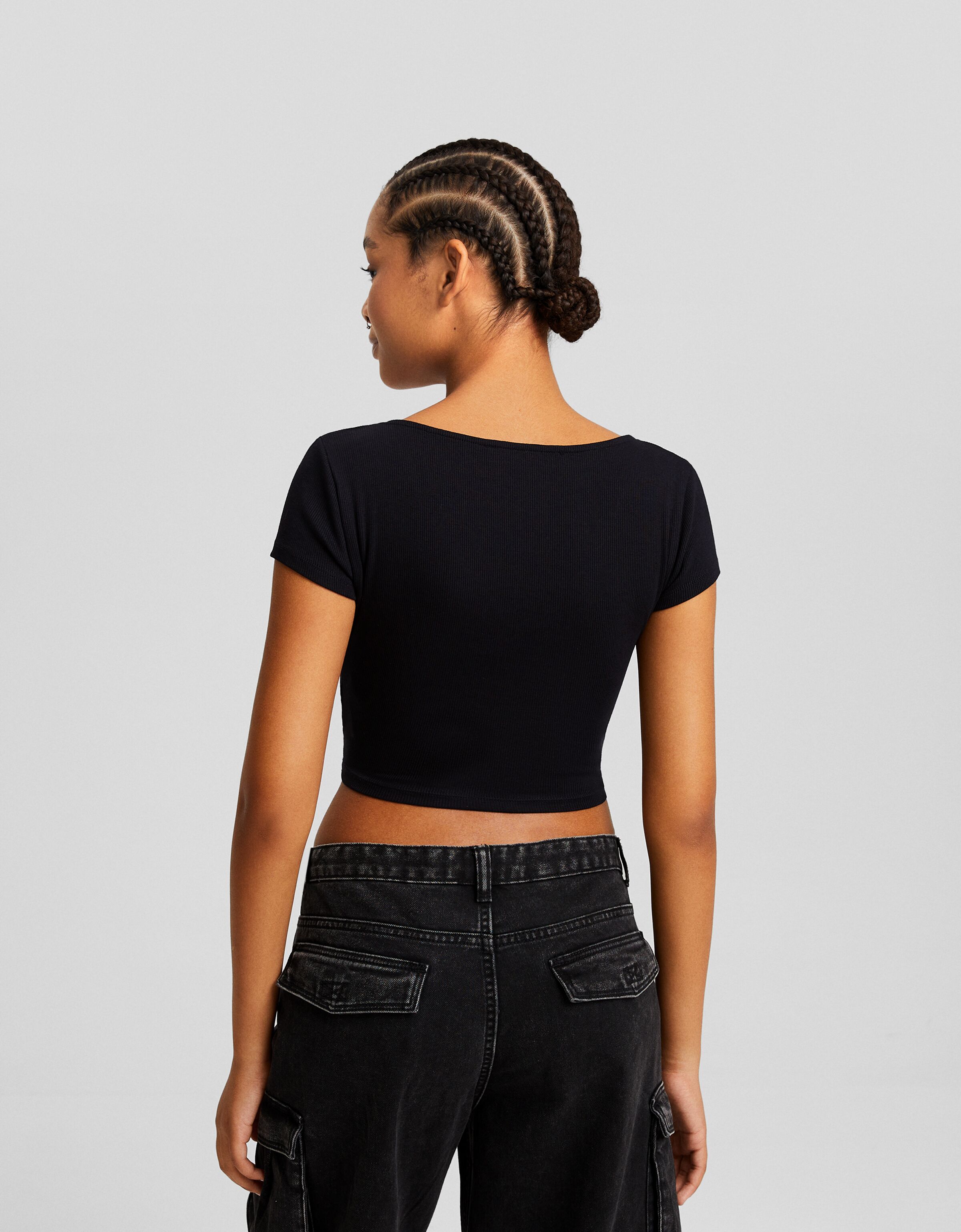 Camiseta manga corta bailarina rib