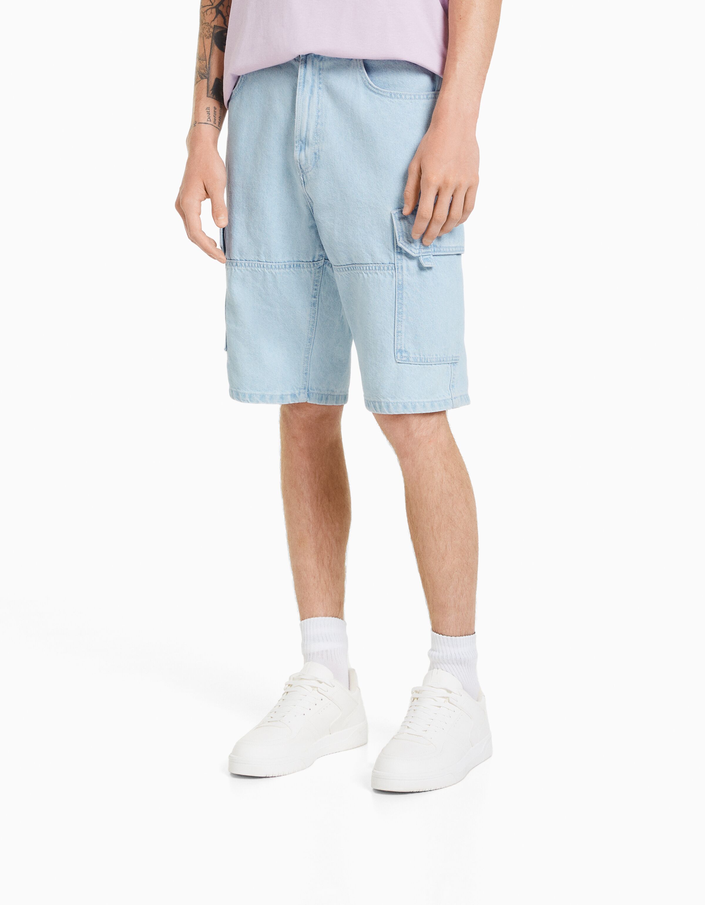 Bermuda denim baggy cargo