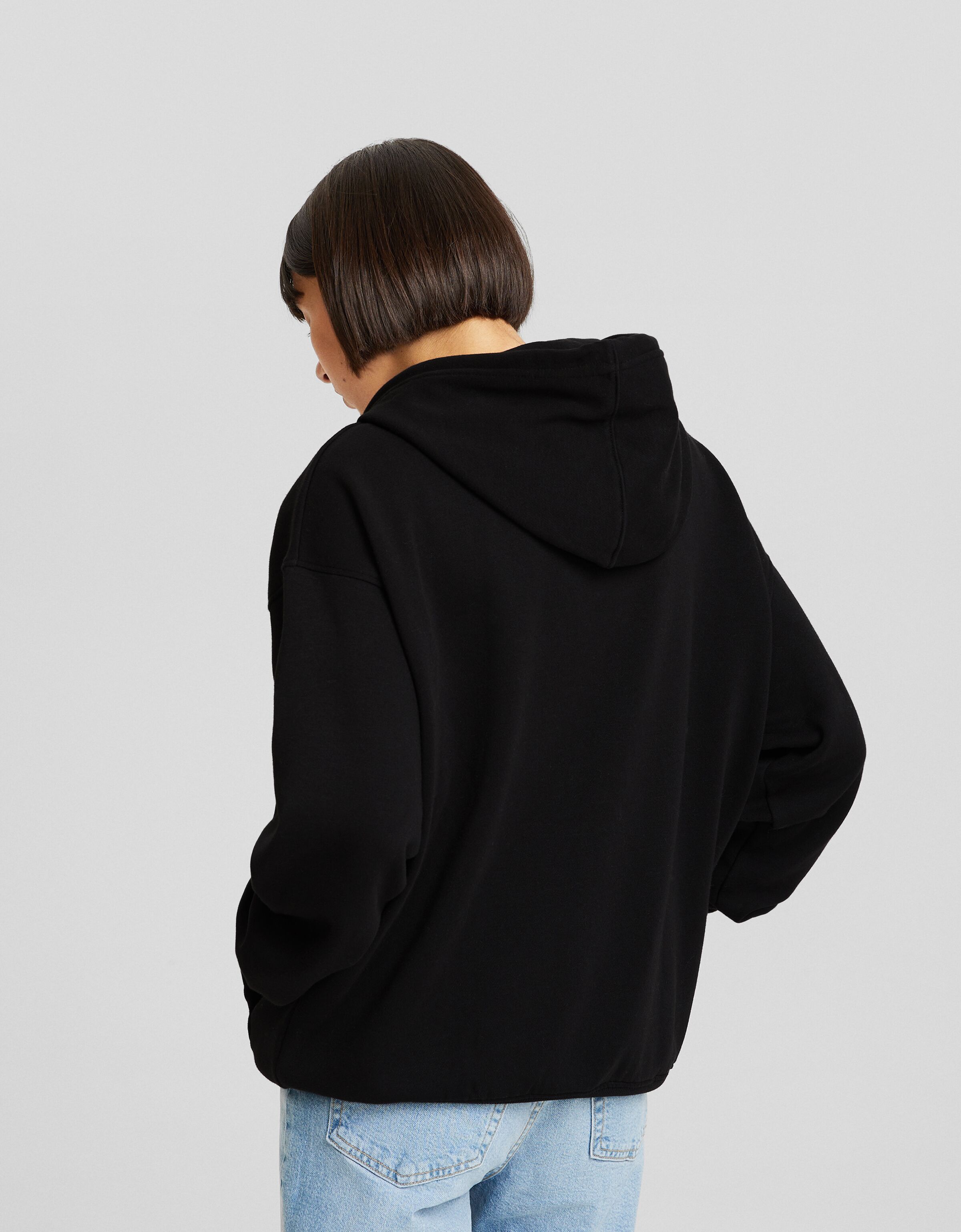 Sudadera cremallera capucha oversize