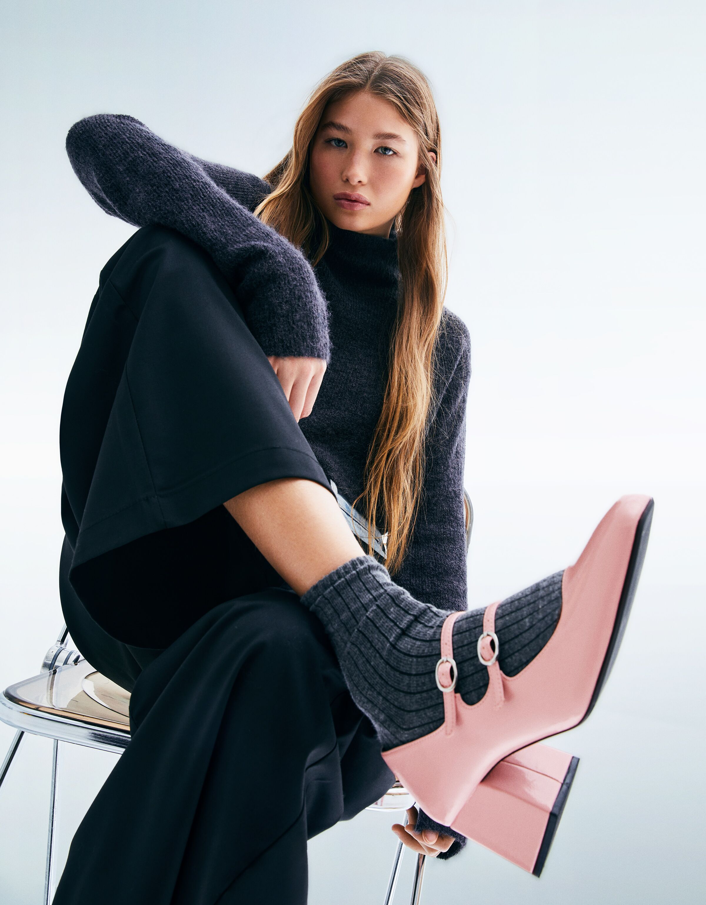 Zapato tacón ancho tipo Mary Jane