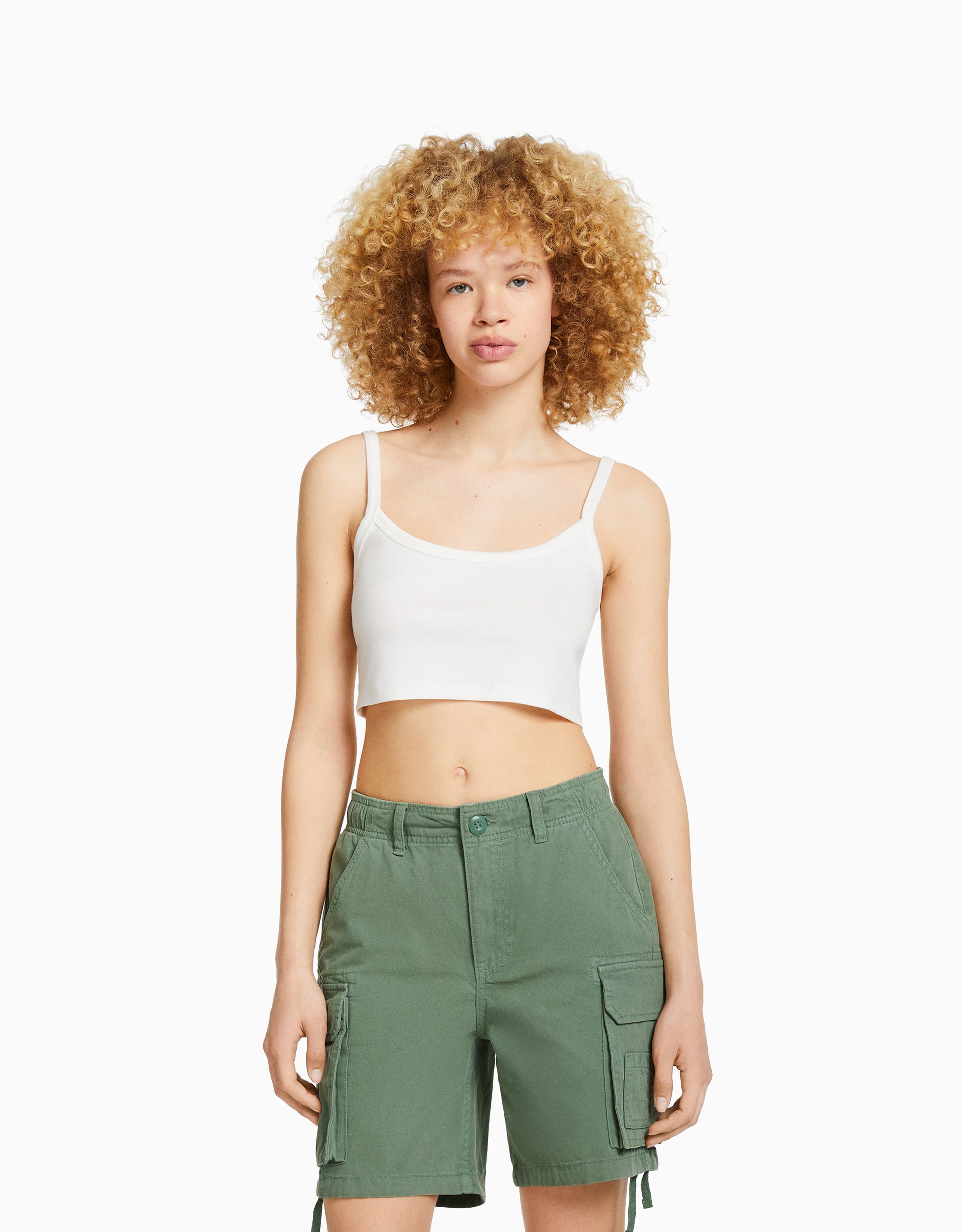 Bermuda cargo algodón tiras