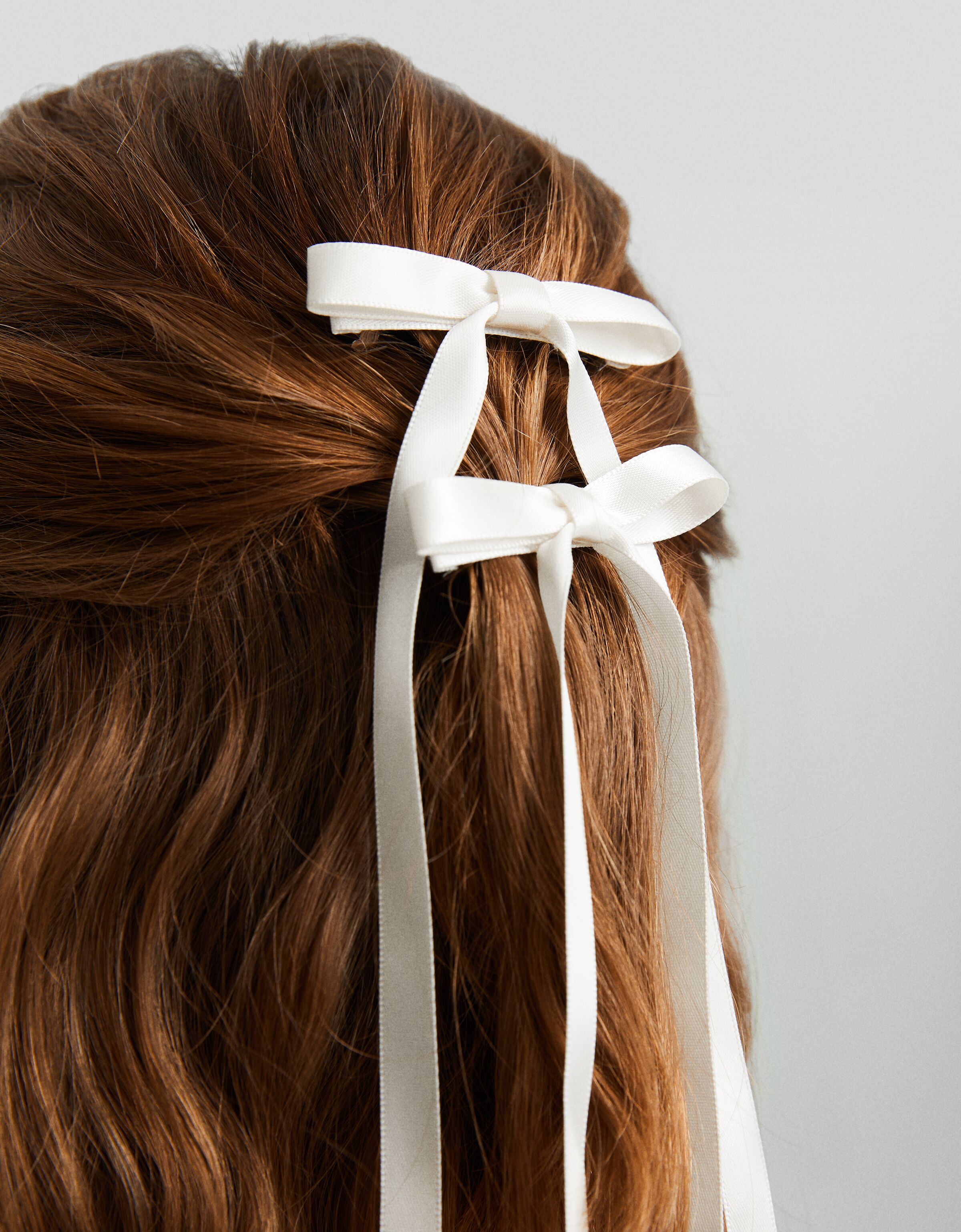 Set 4 horquillas lazo satinado