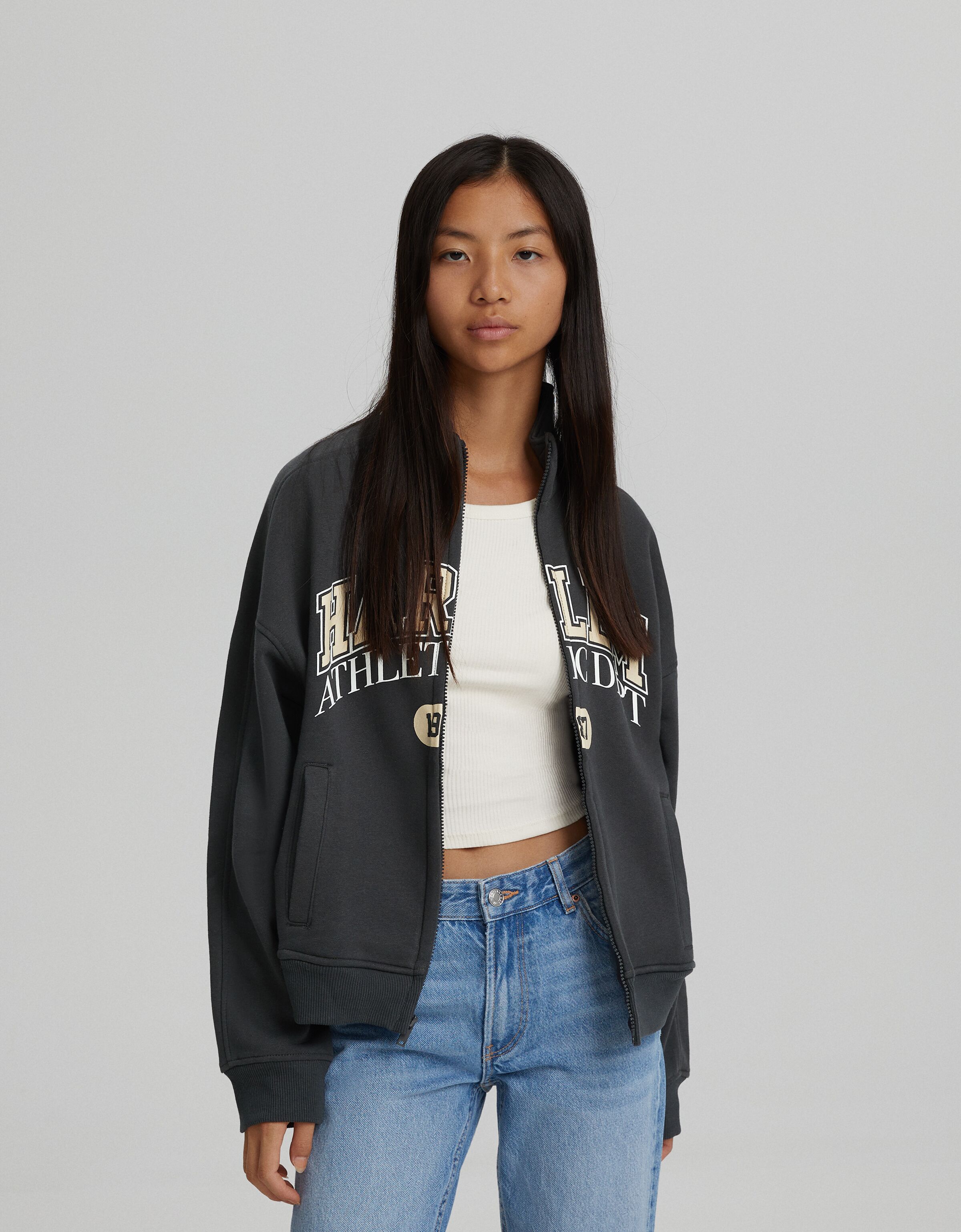 Sudadera cremallera print