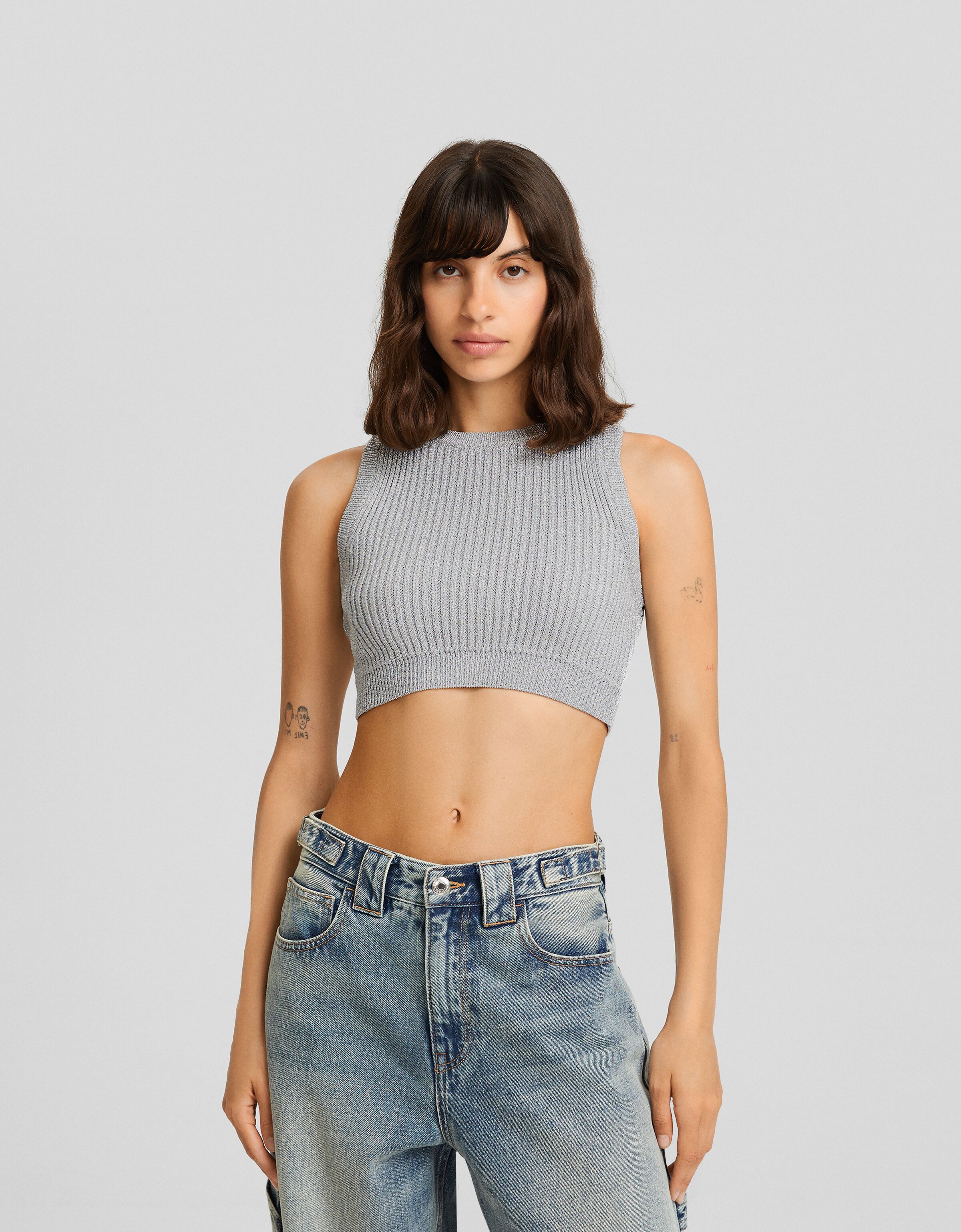 Top sin mangas punto brillo