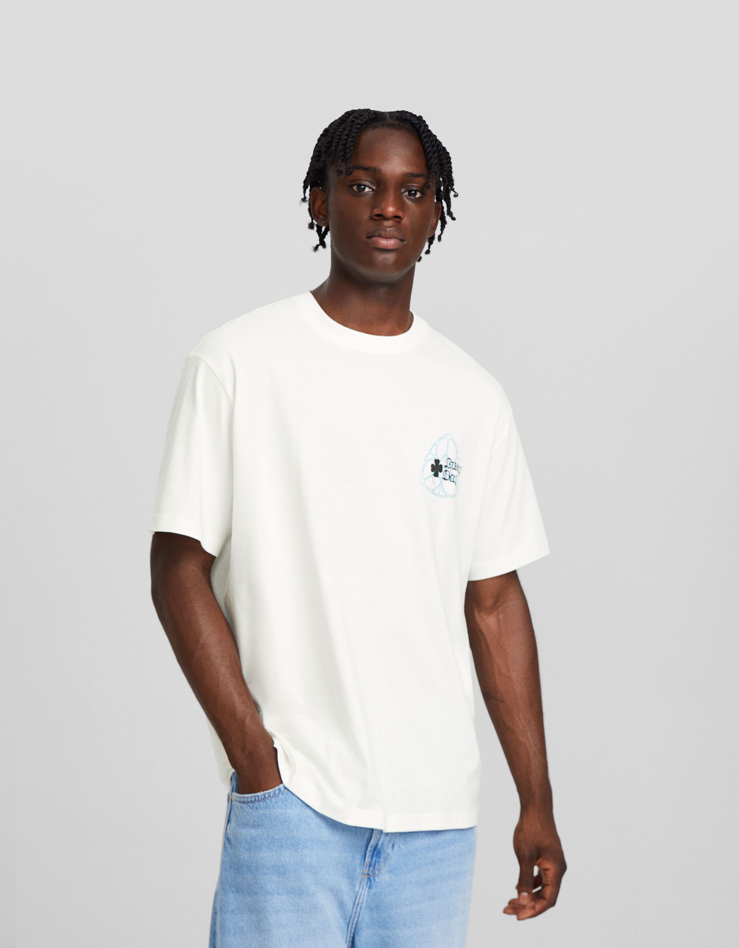 Camiseta manga corta boxy fit print