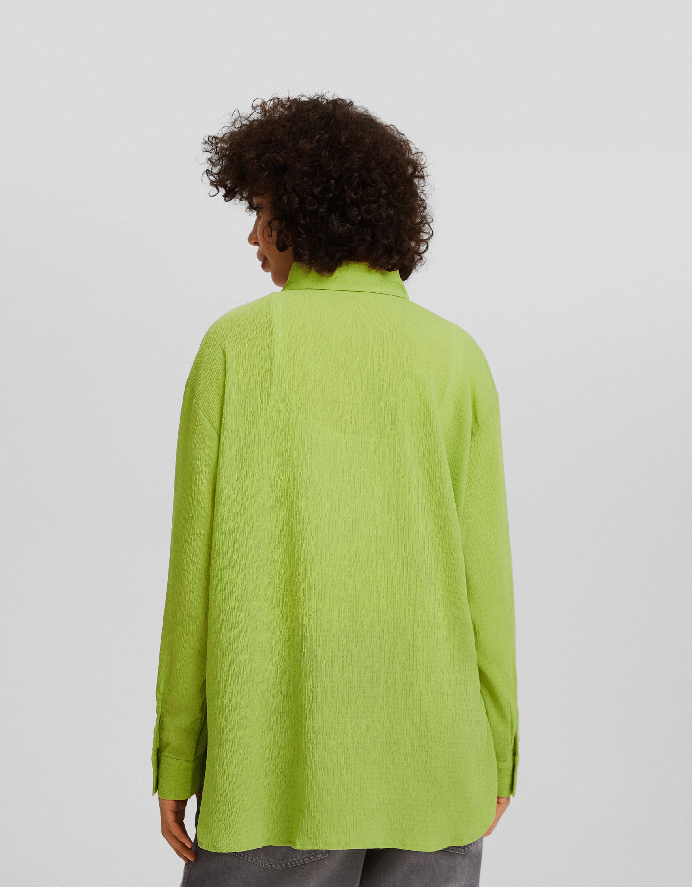 Camisa manga larga oversize bambula