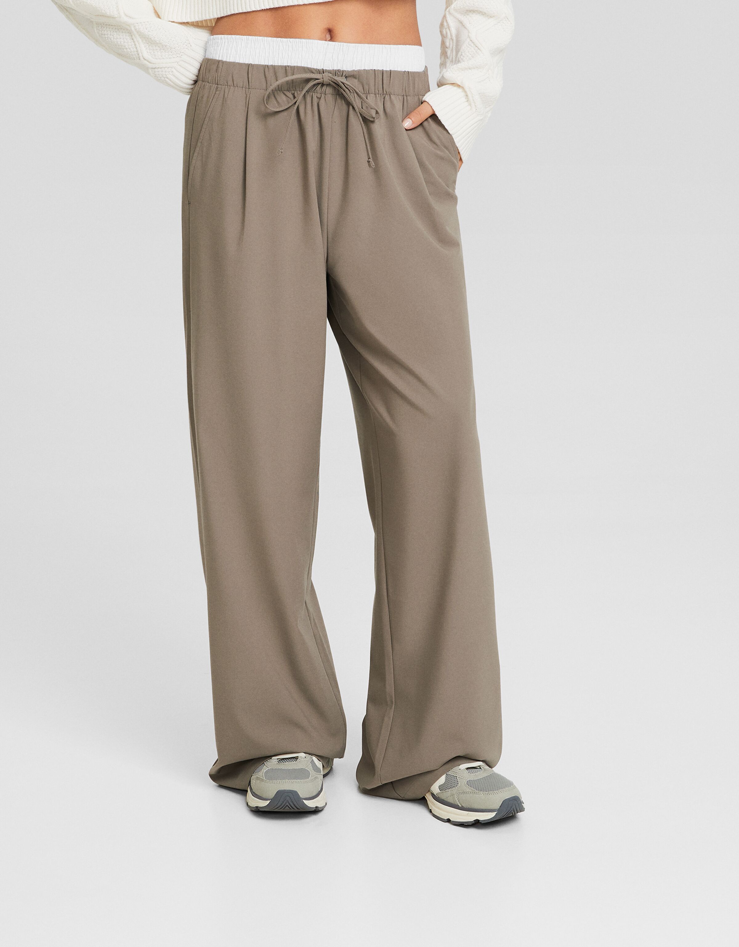 Pantalón wide leg tailoring cordón