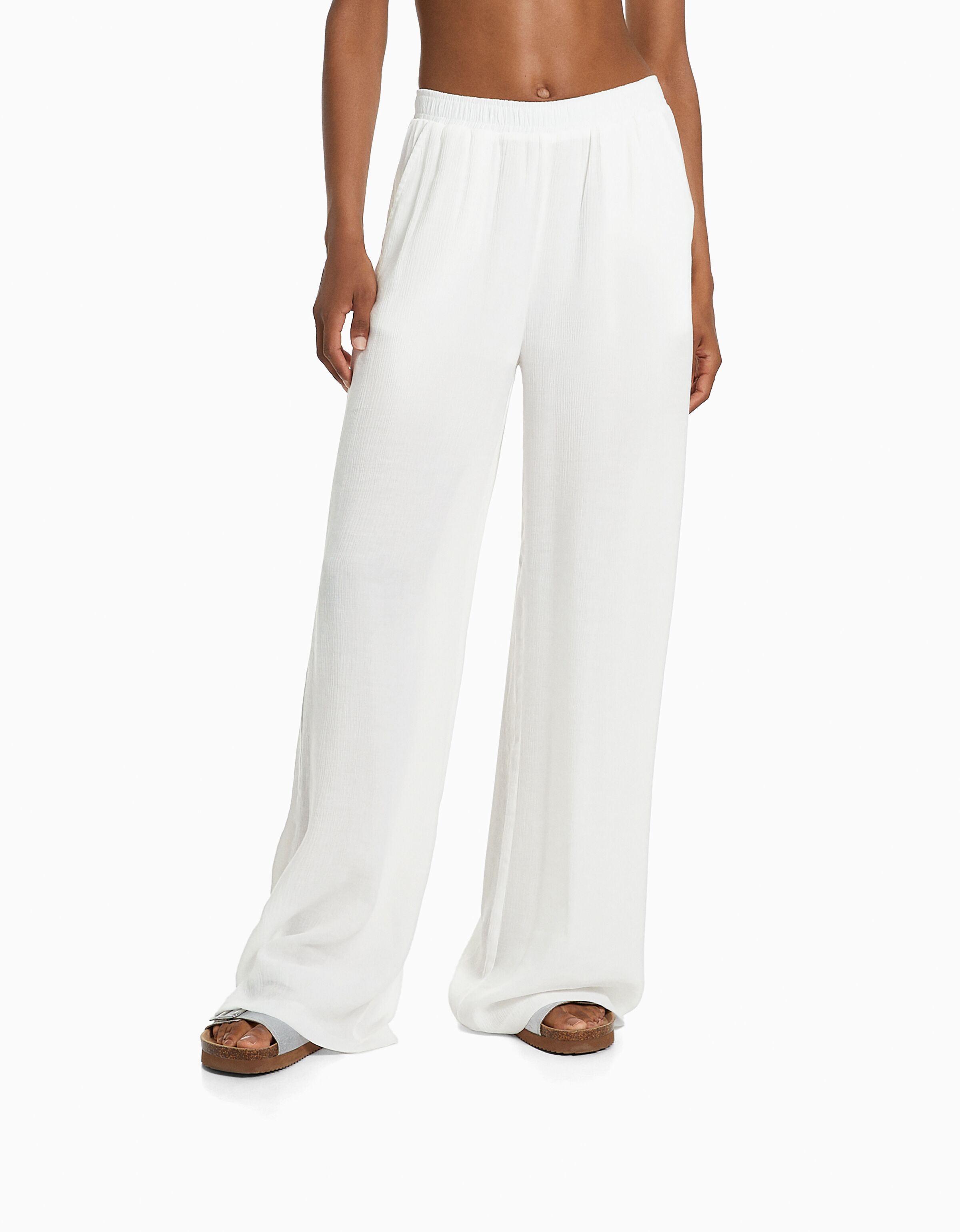 Pantalón wide leg bambula