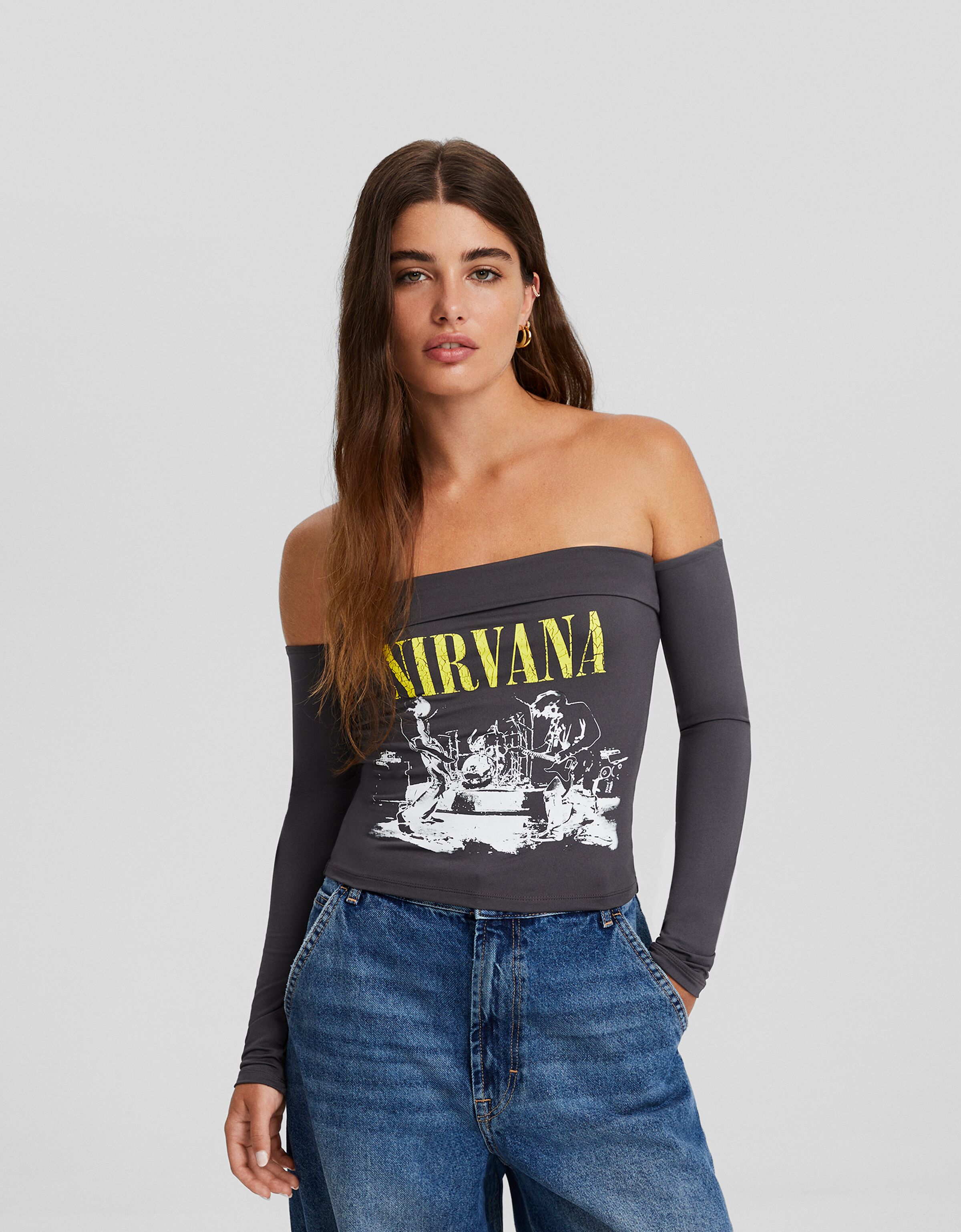 Camiseta Nirvana manga larga print