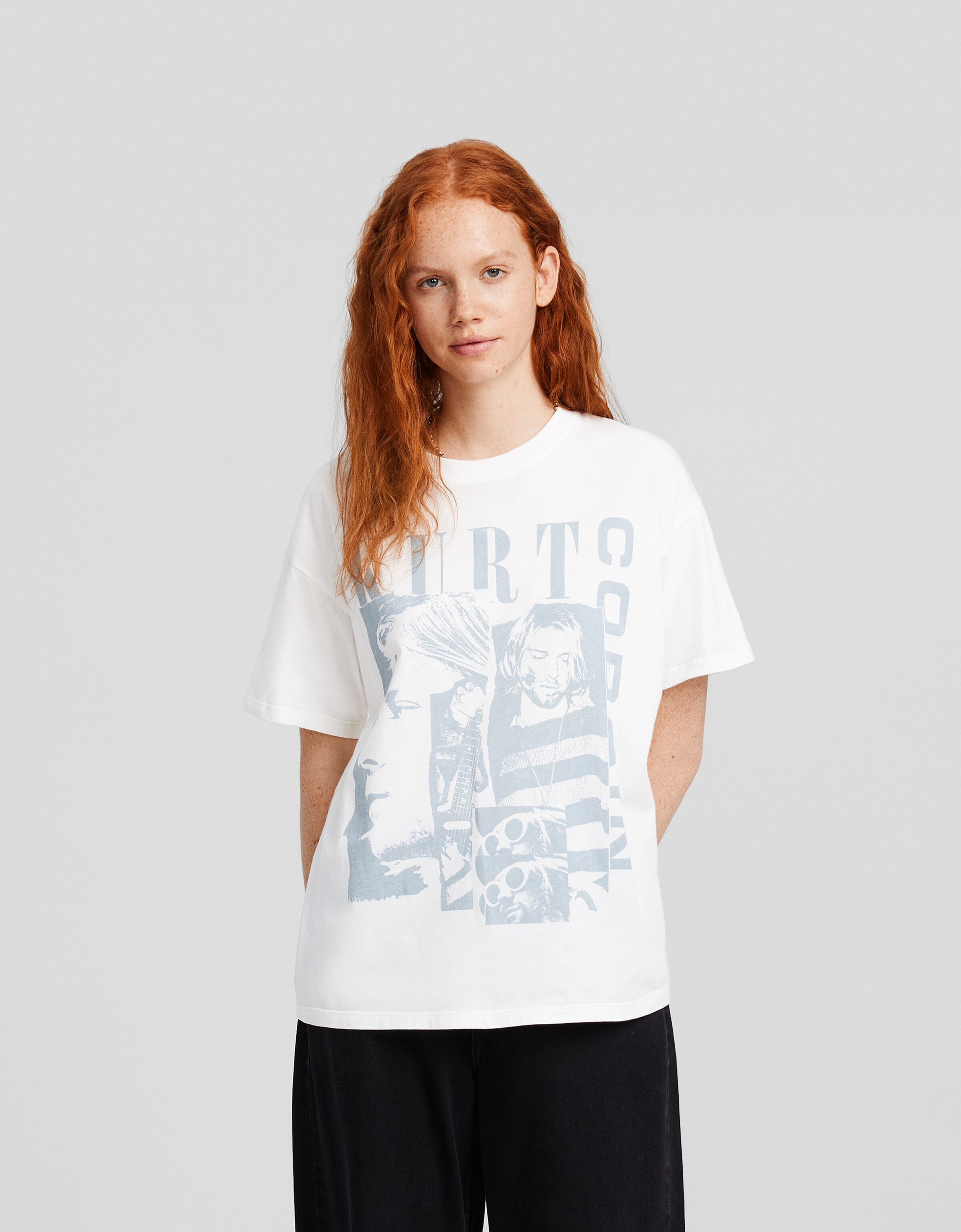 Camiseta Kurt Kobain manga corta oversize print