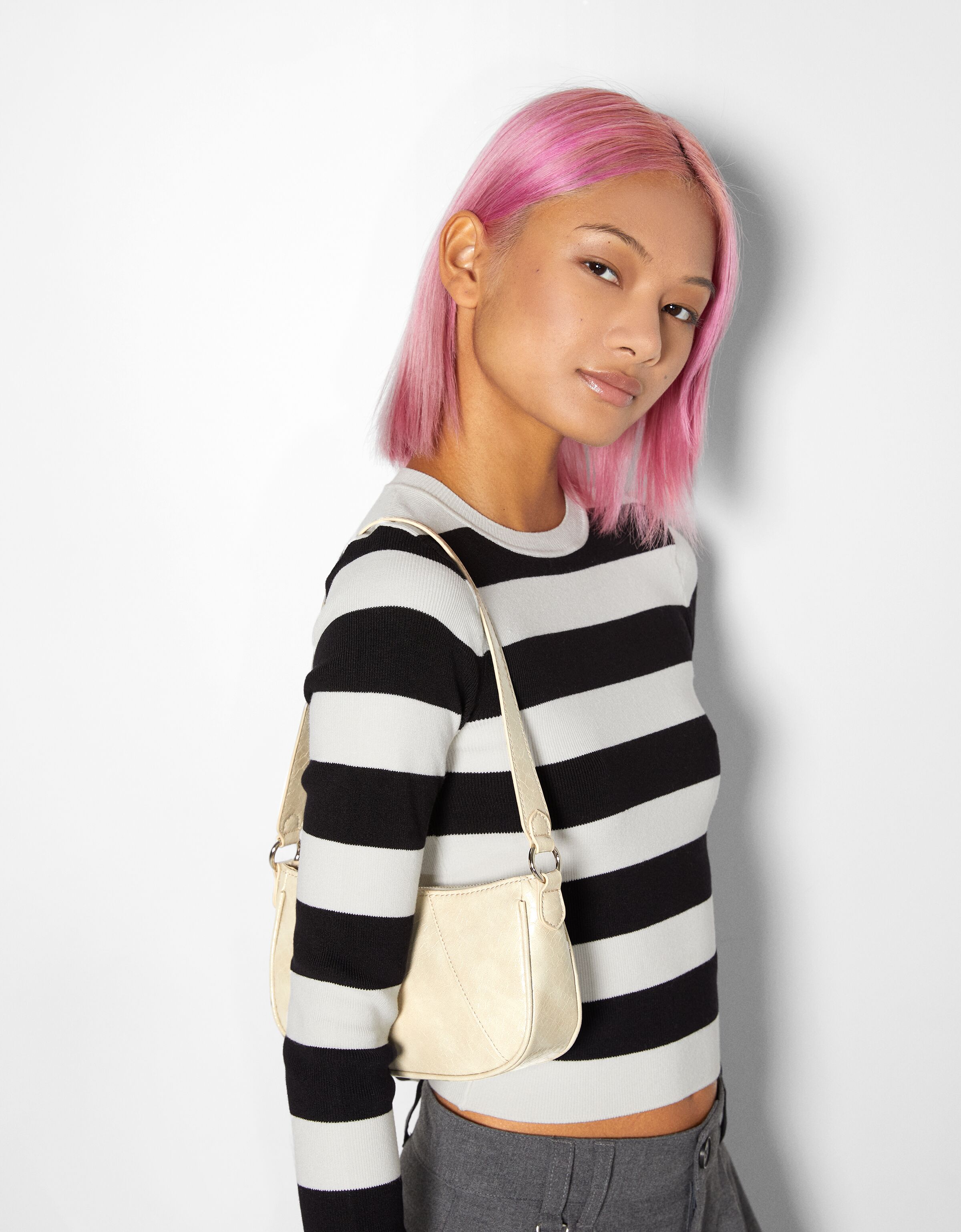 Bolso de hombro efecto piel