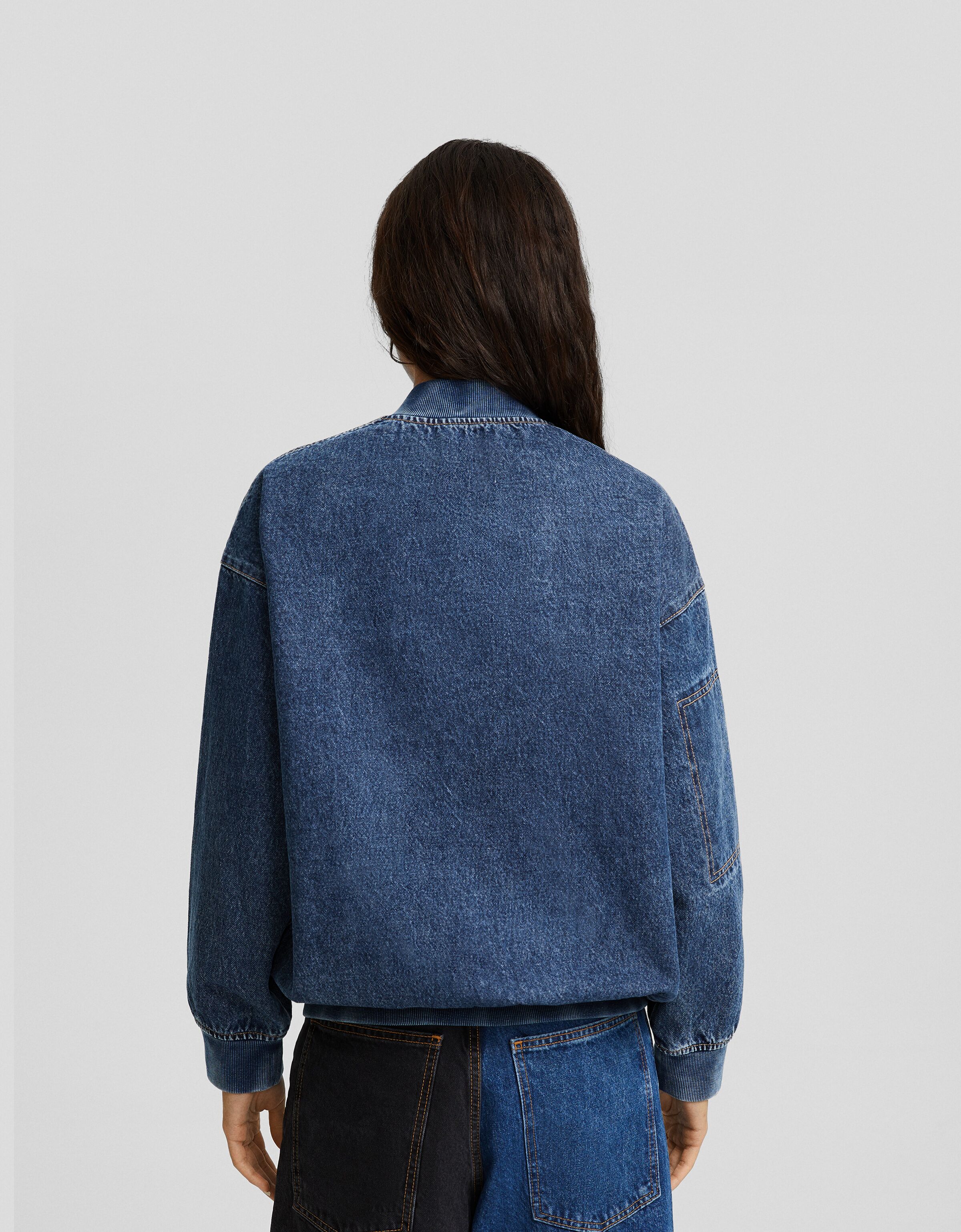 Cazadora denim bomber