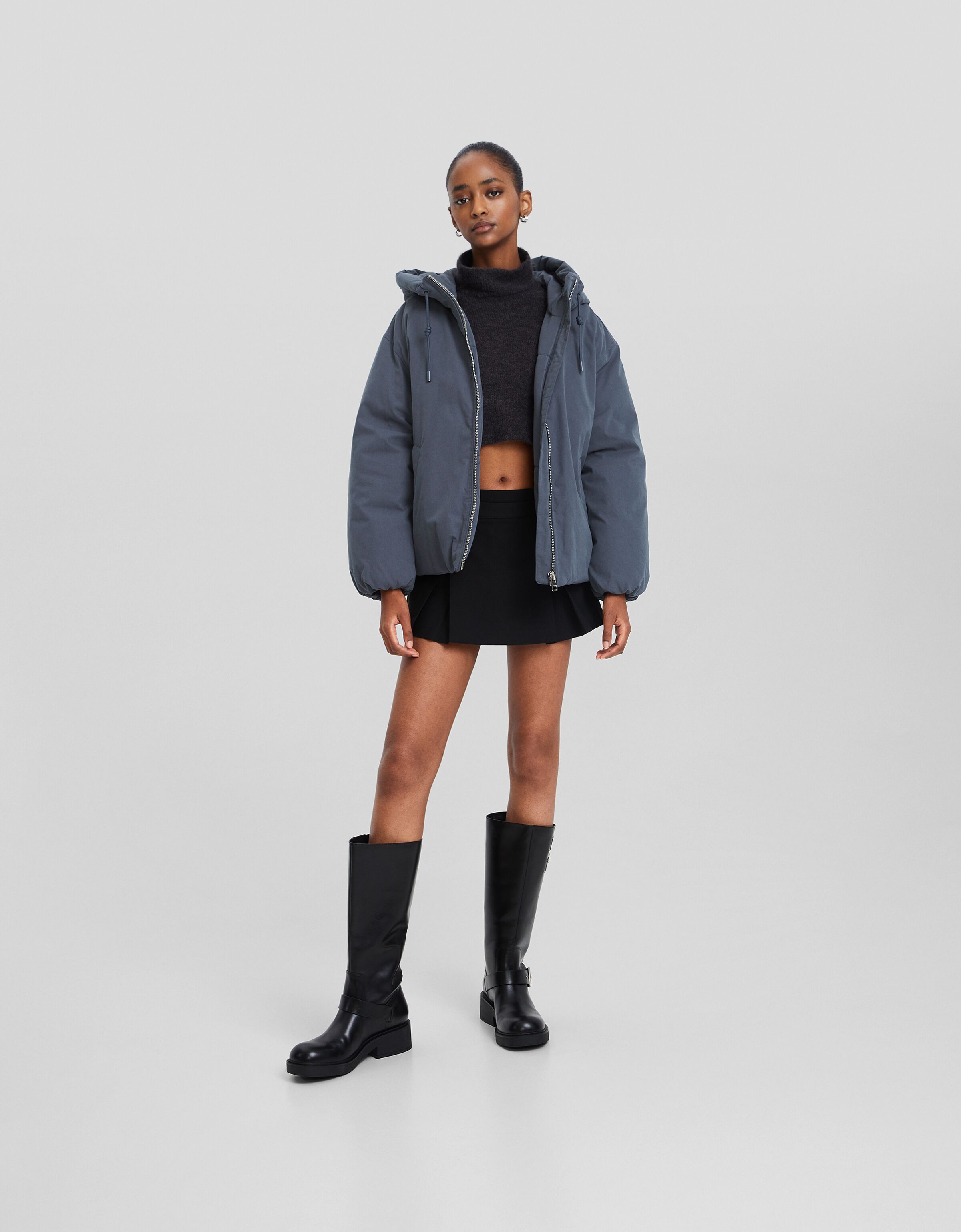 Cazadora acolchada capucha