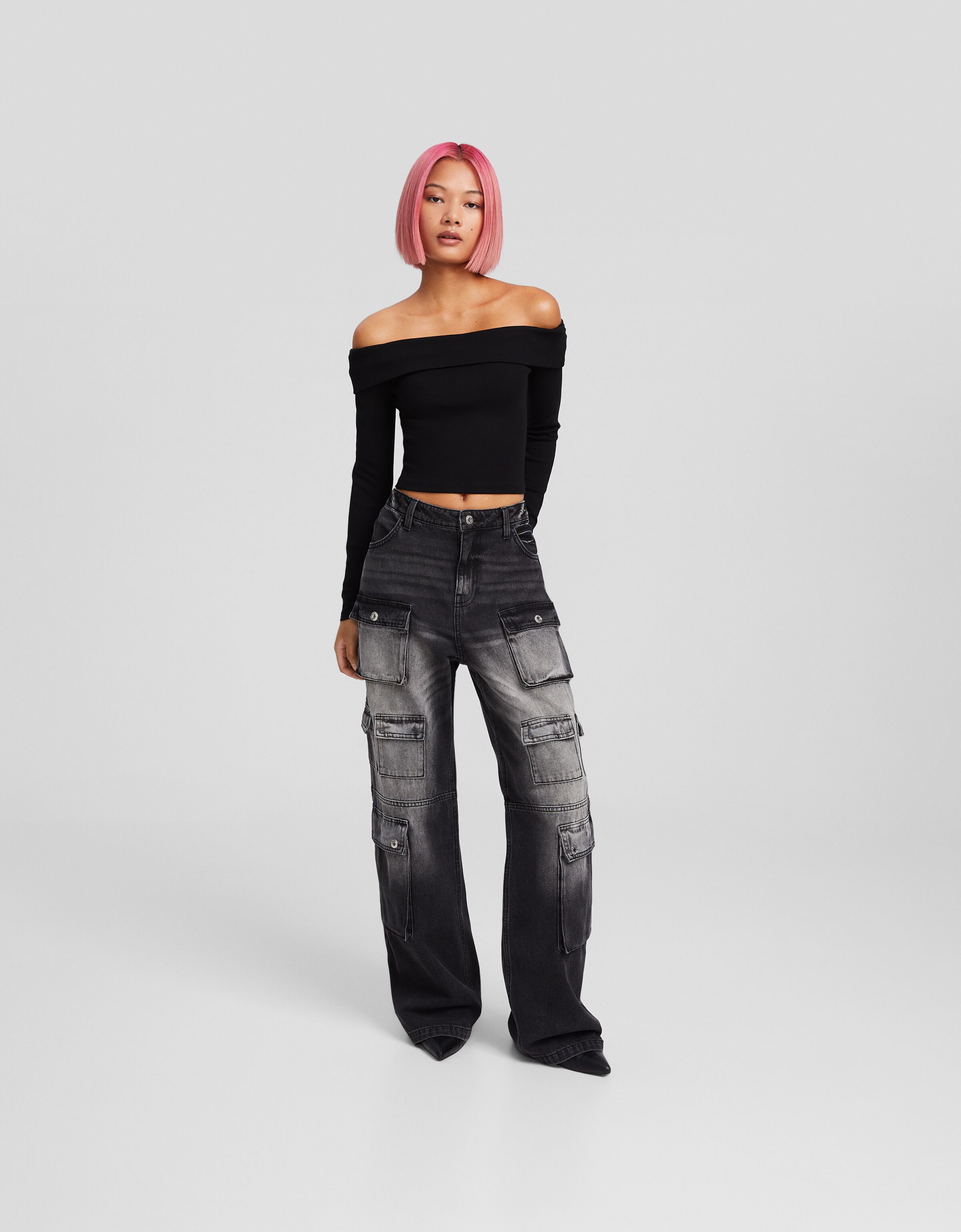 Jeans baggy multicargo