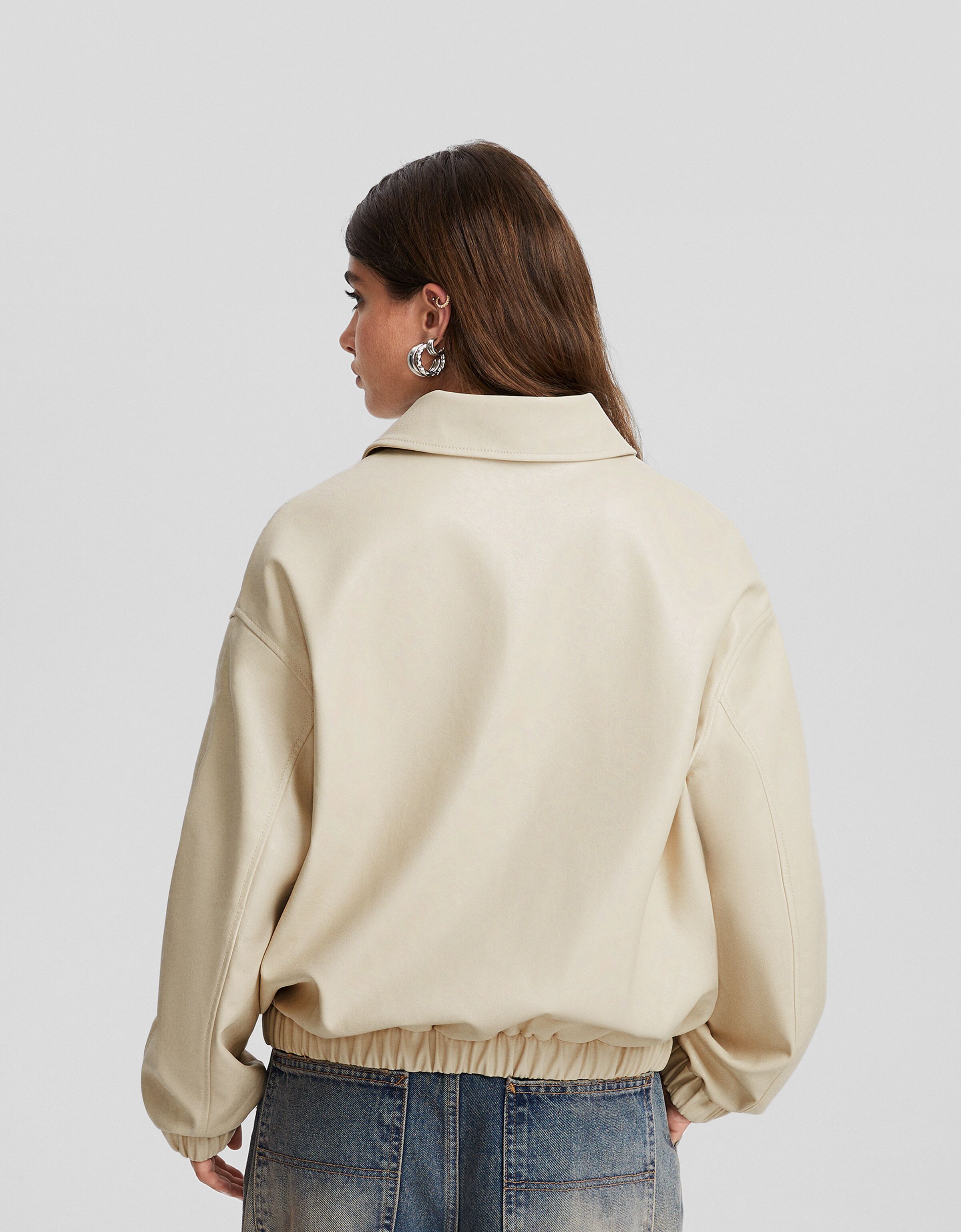 Cazadora dad fit efecto piel