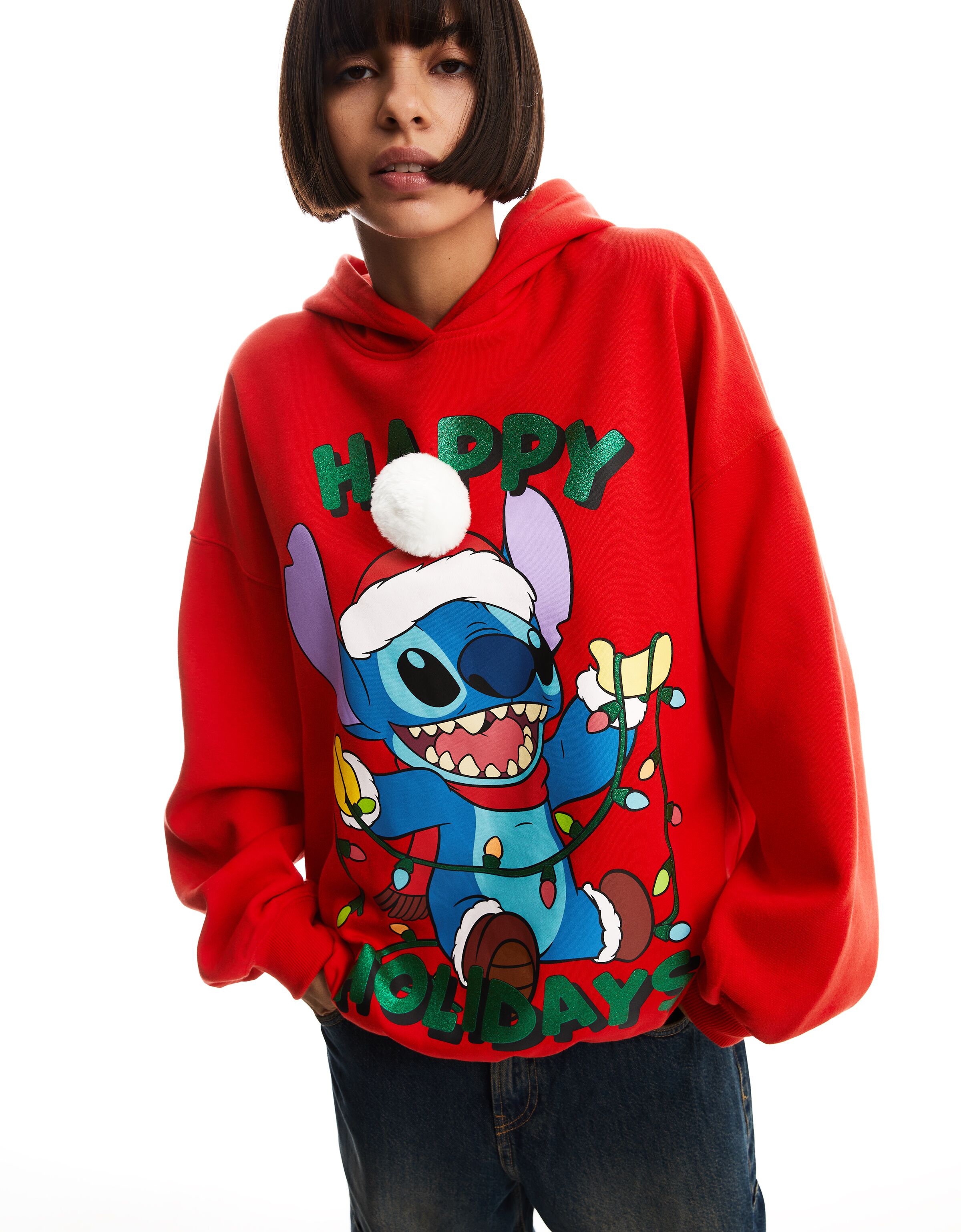 Sudadera Stitch capucha print