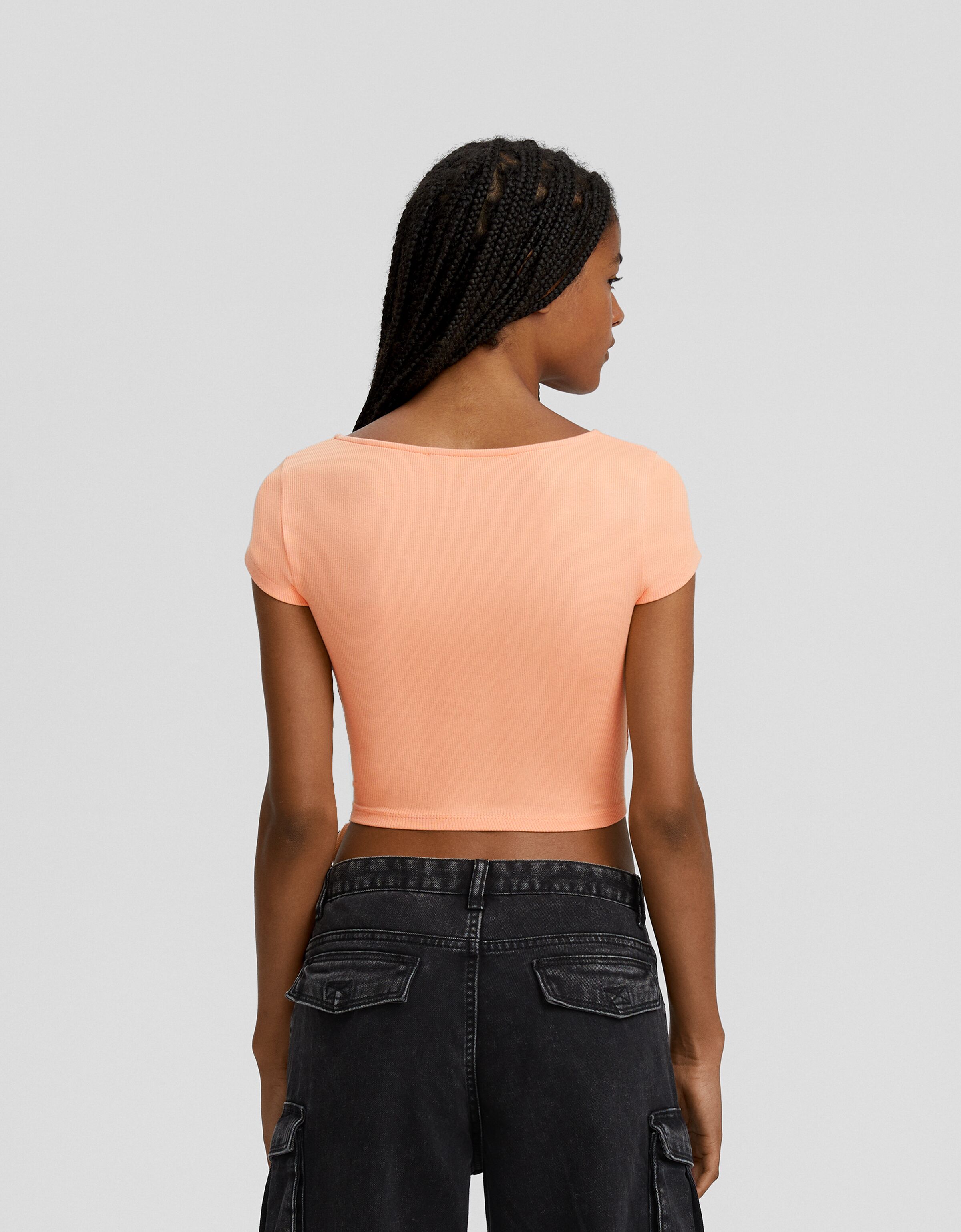 Camiseta manga corta bailarina rib