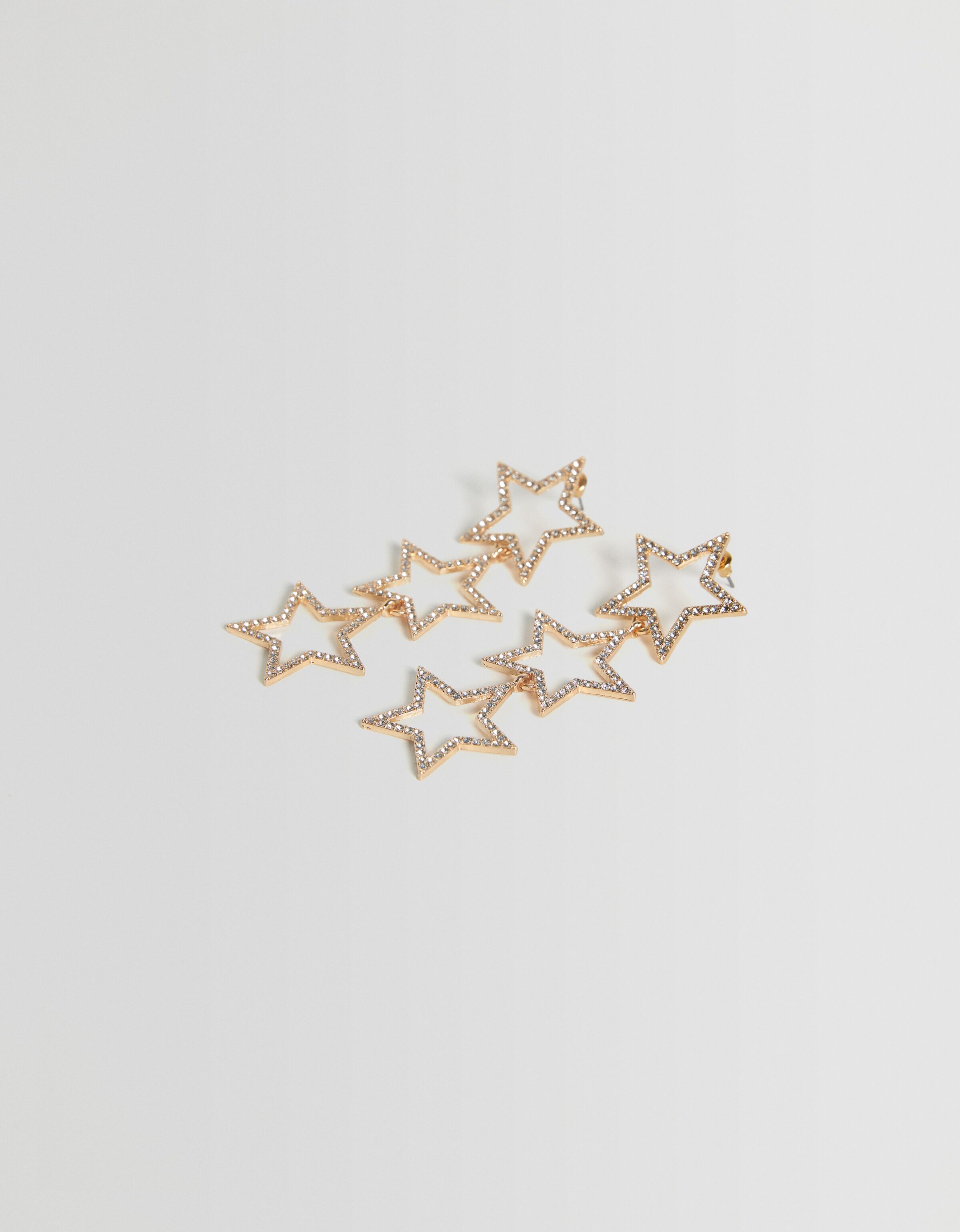 Pendientes cascada estrella pedrería