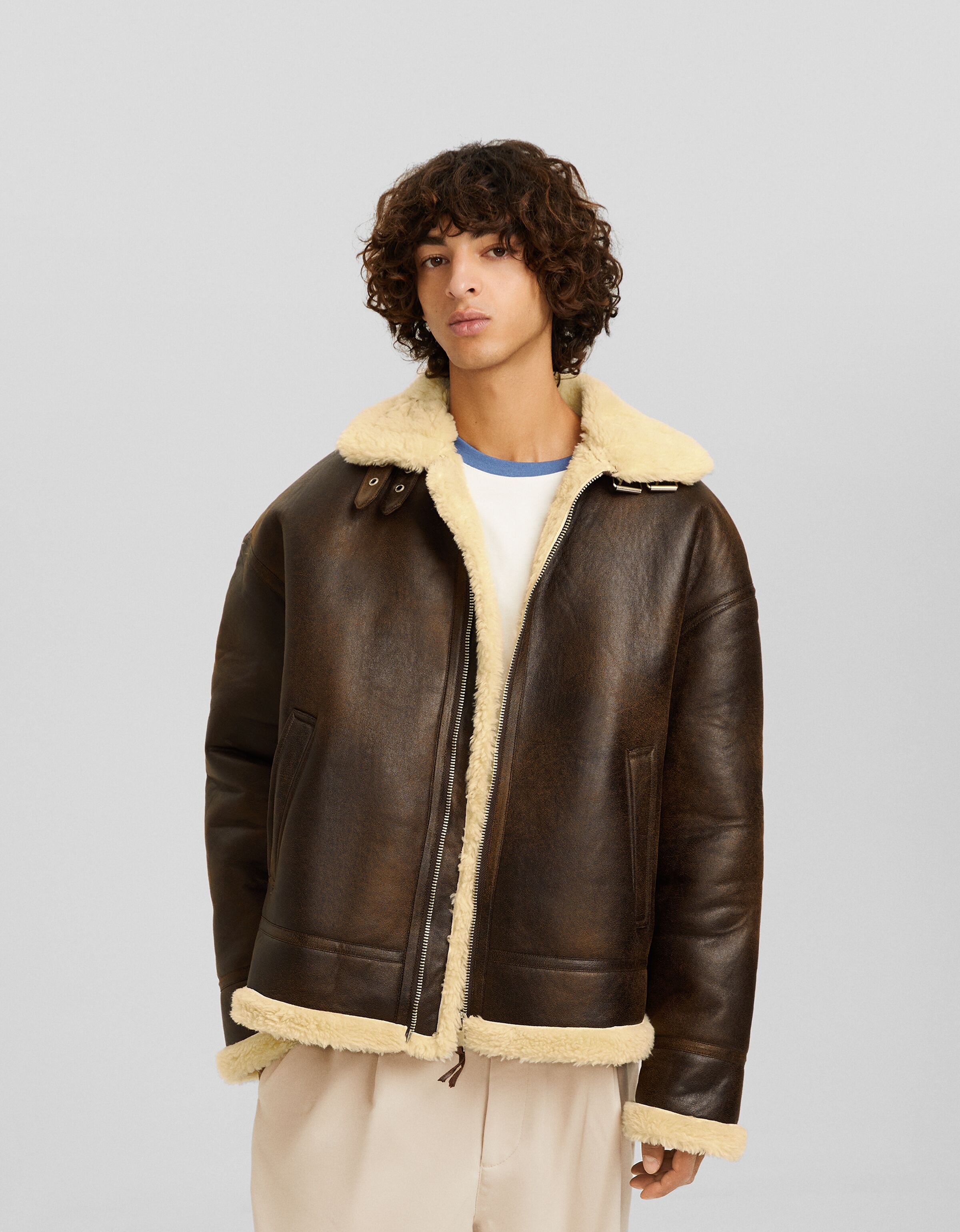 Cazadora doble faz efecto piel