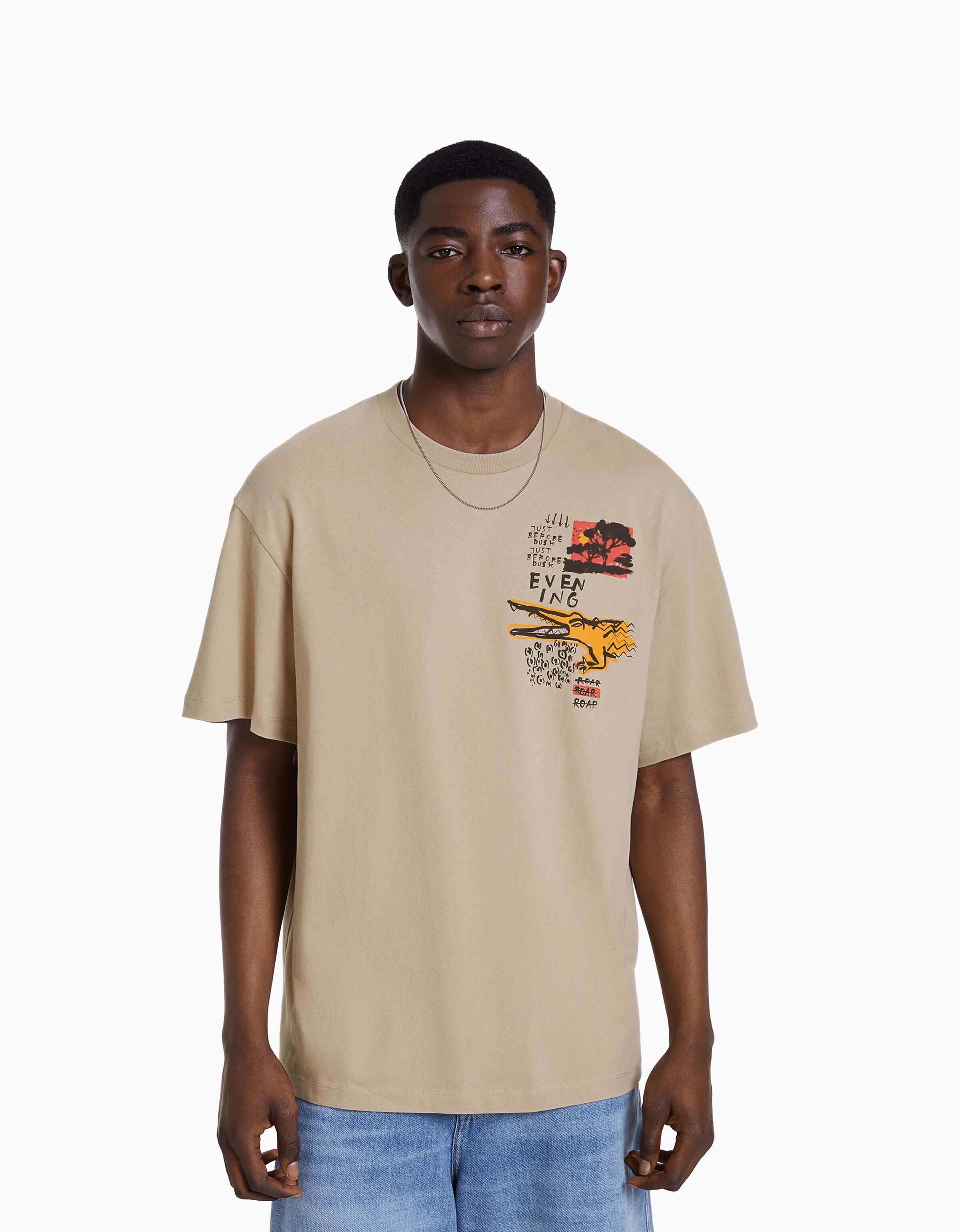 Camiseta manga corta boxy fit print