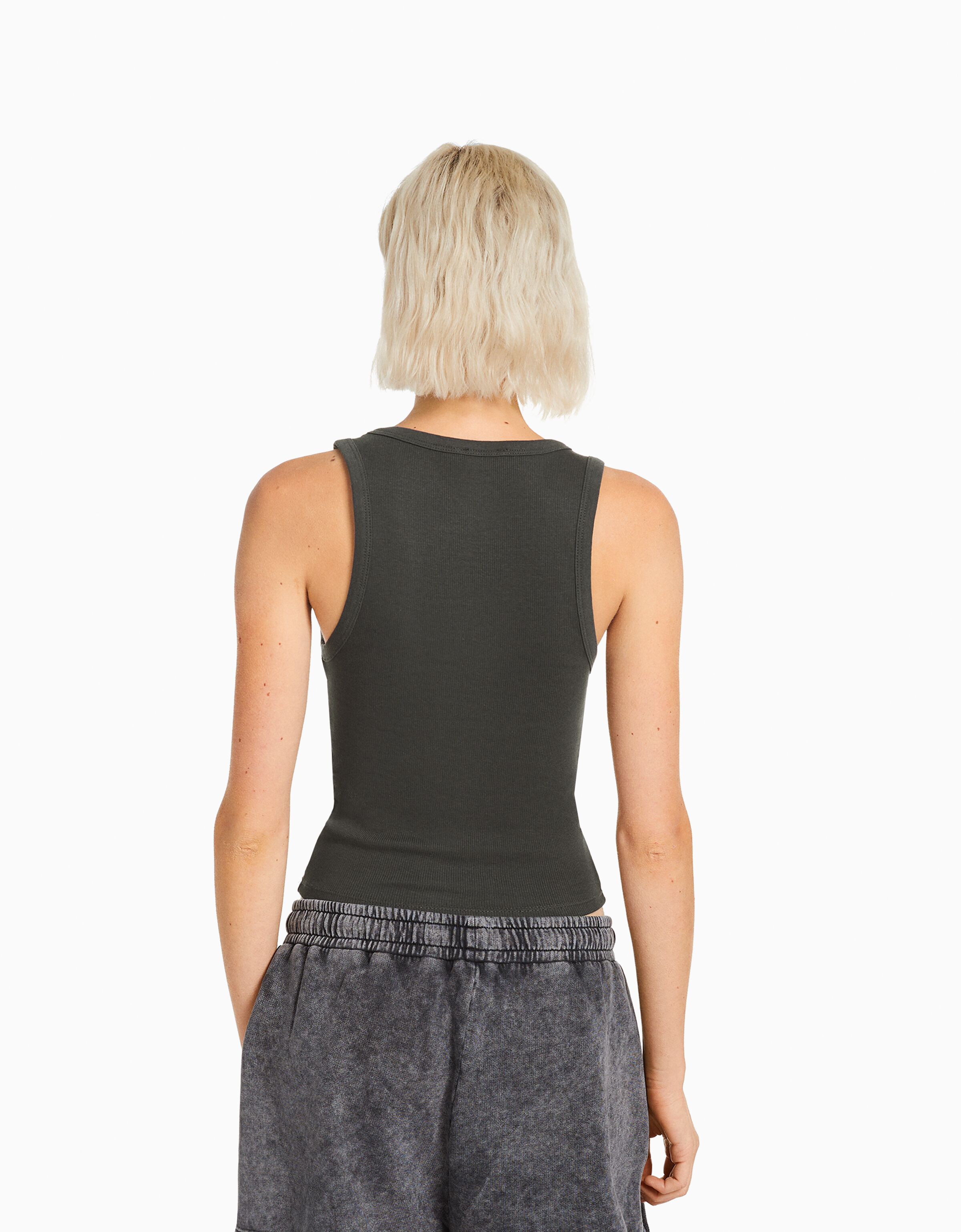 Camiseta sin mangas rib