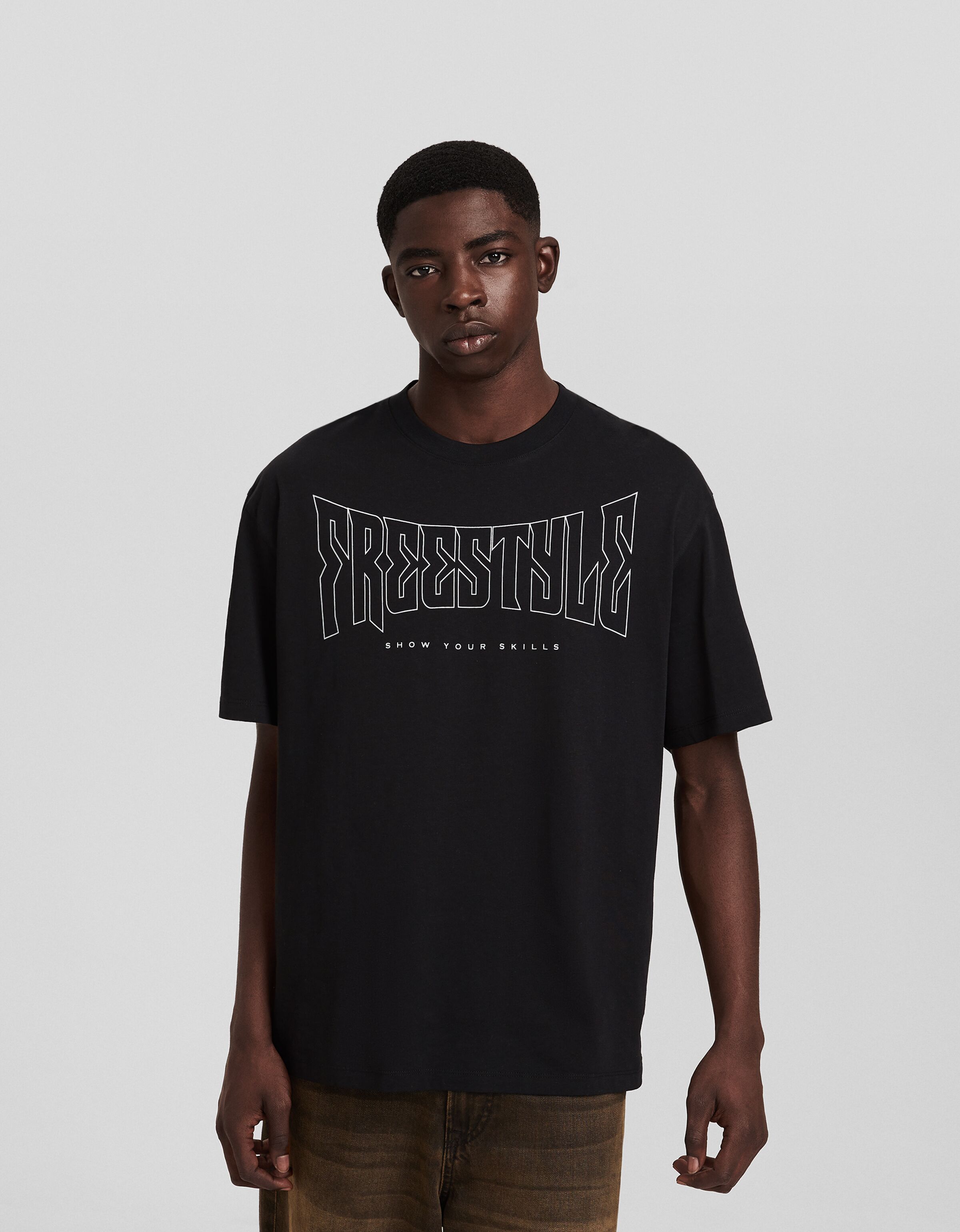 Camiseta manga corta boxy fit print