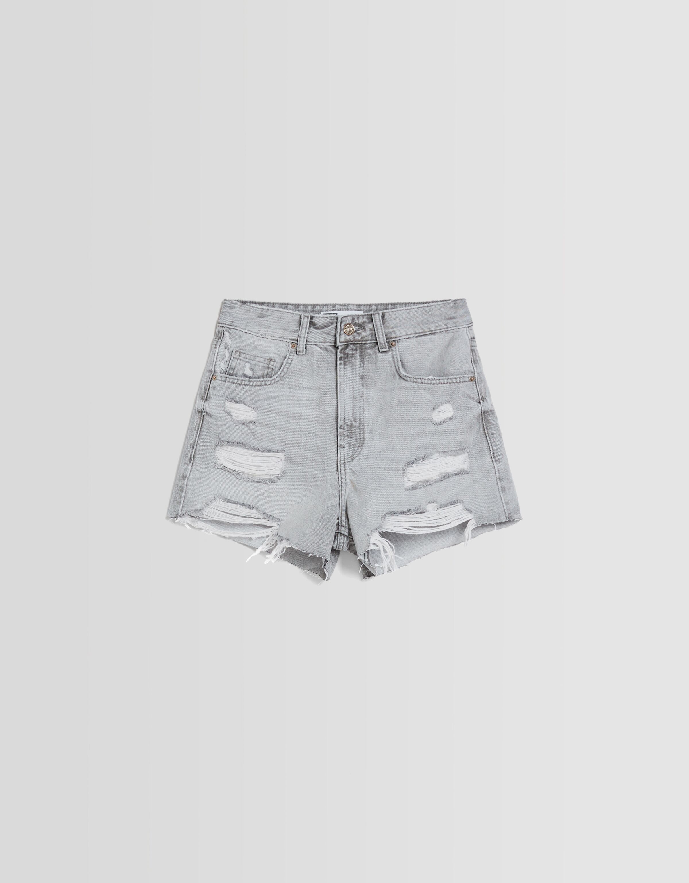 Short denim rotos bolsillos