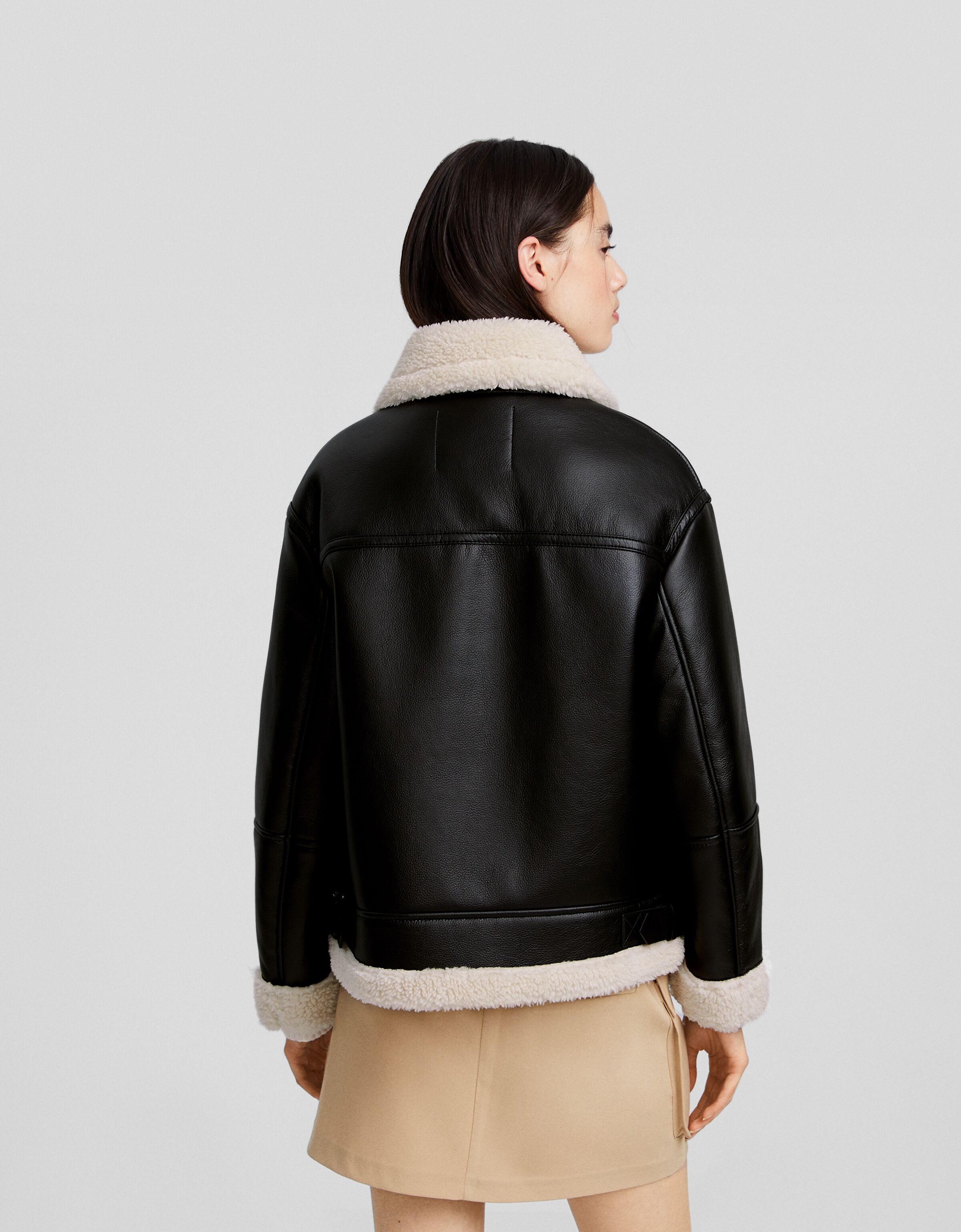 Cazadora doble faz efecto piel