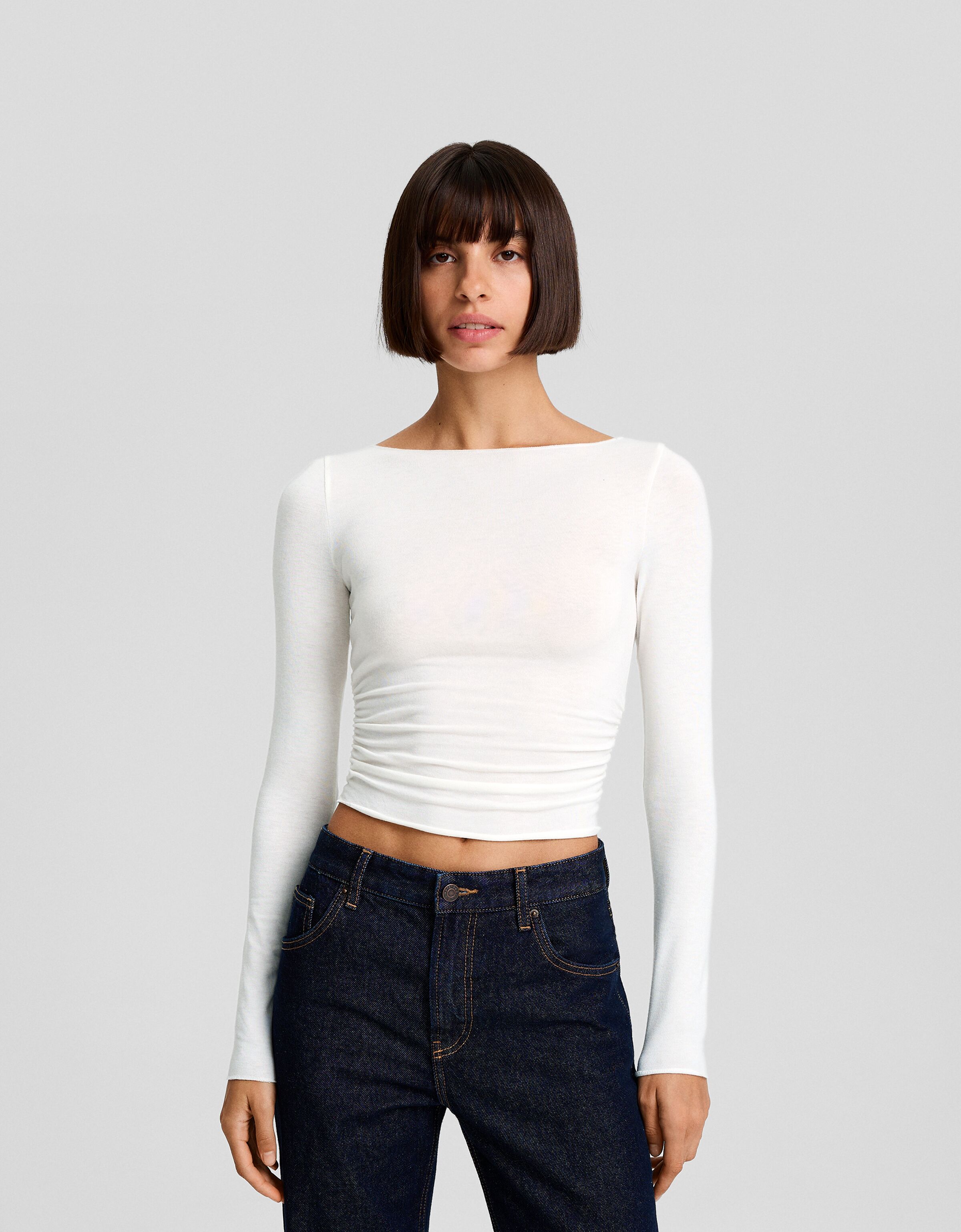 Camiseta manga larga costuras