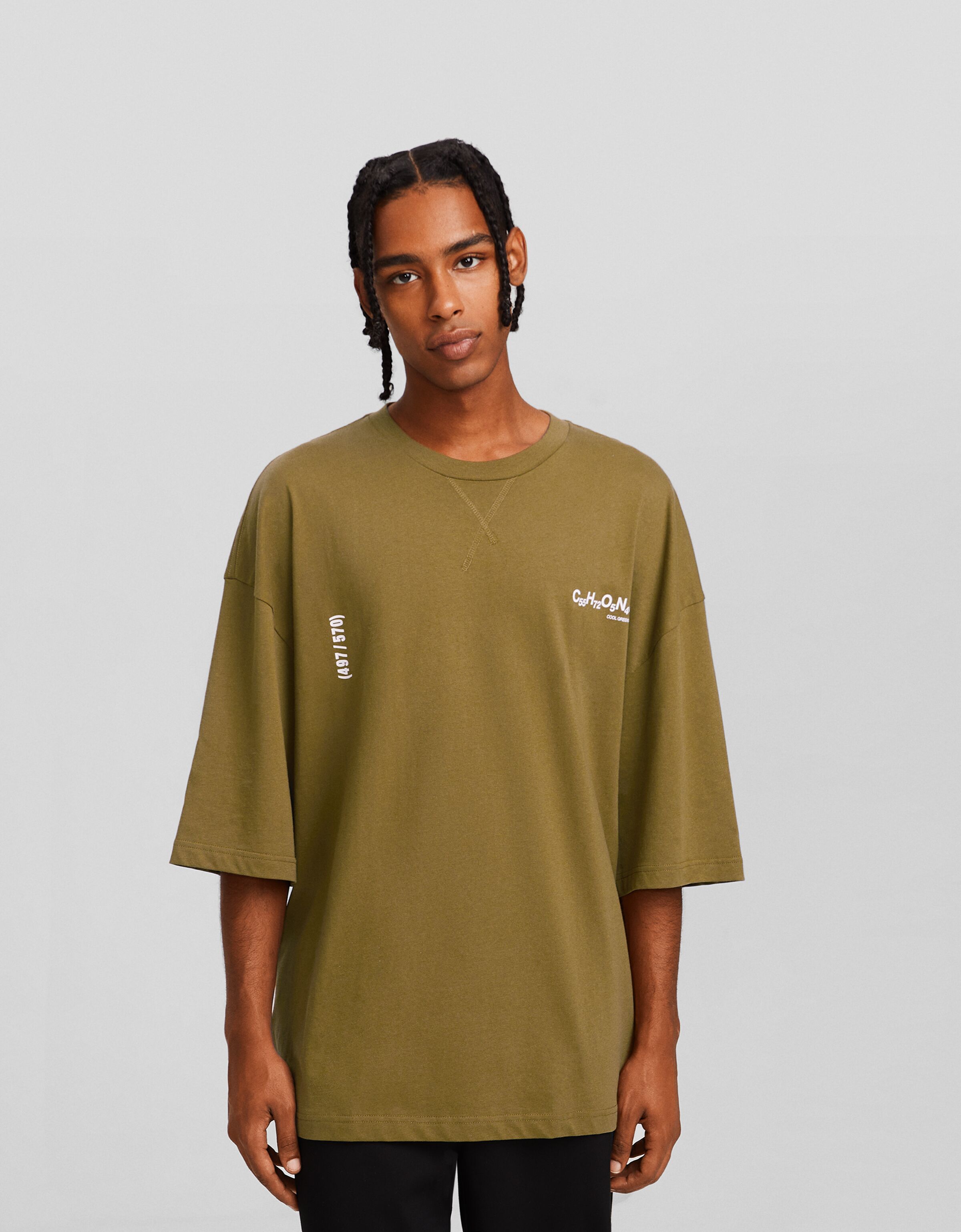 Camiseta manga corta oversize bordado