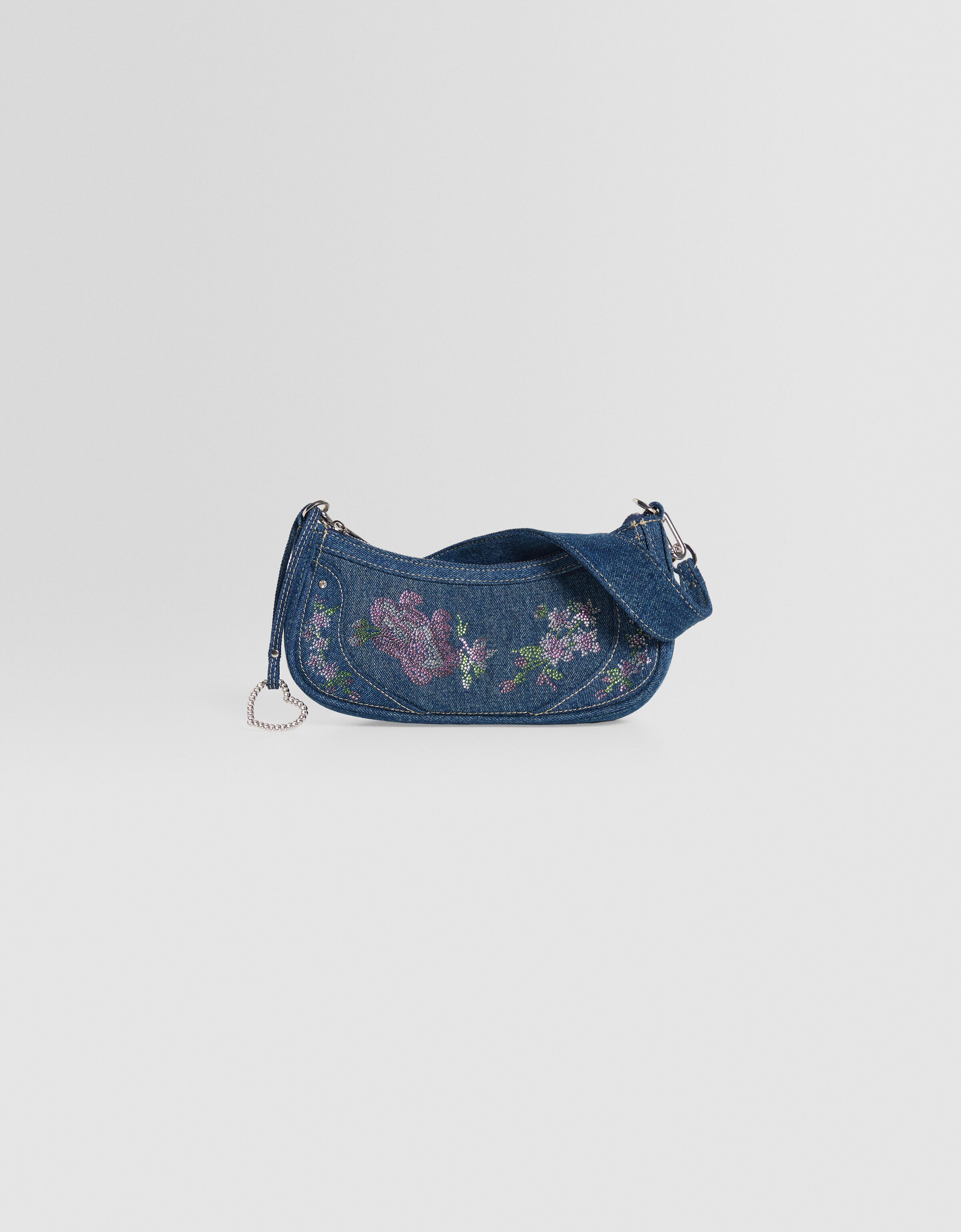 Bolso de hombro denim bordado