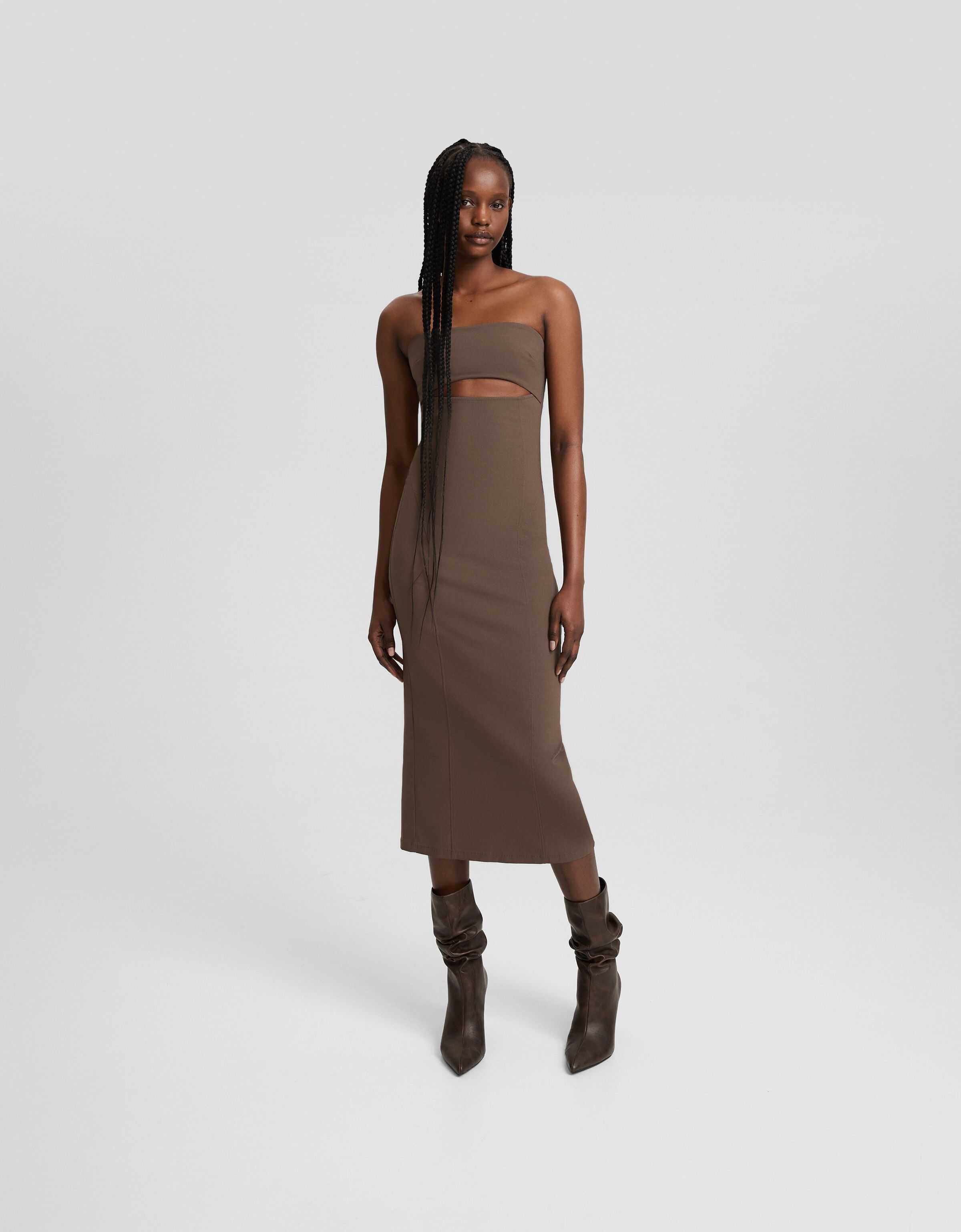 Vestido bandeau cut out